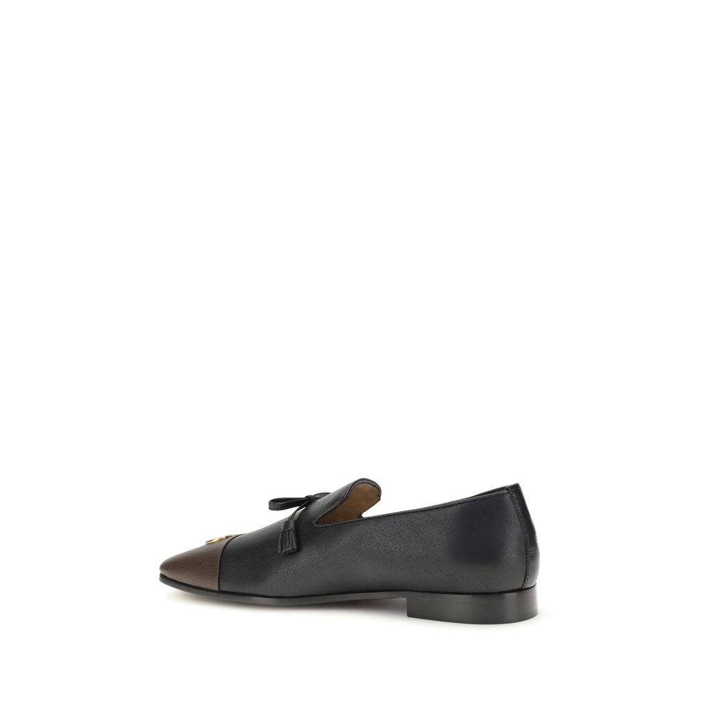 Valentino Garavani Black Goatskin Slip-On Loafers | Regal Royce