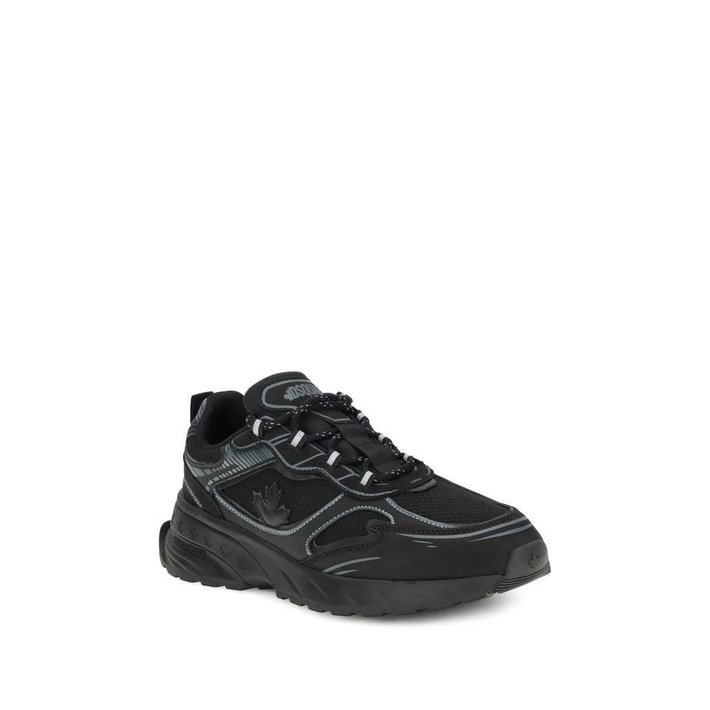 Dsquared² Black Calf Leather Bos Taurus Athletic Sneakers | Regal Royce