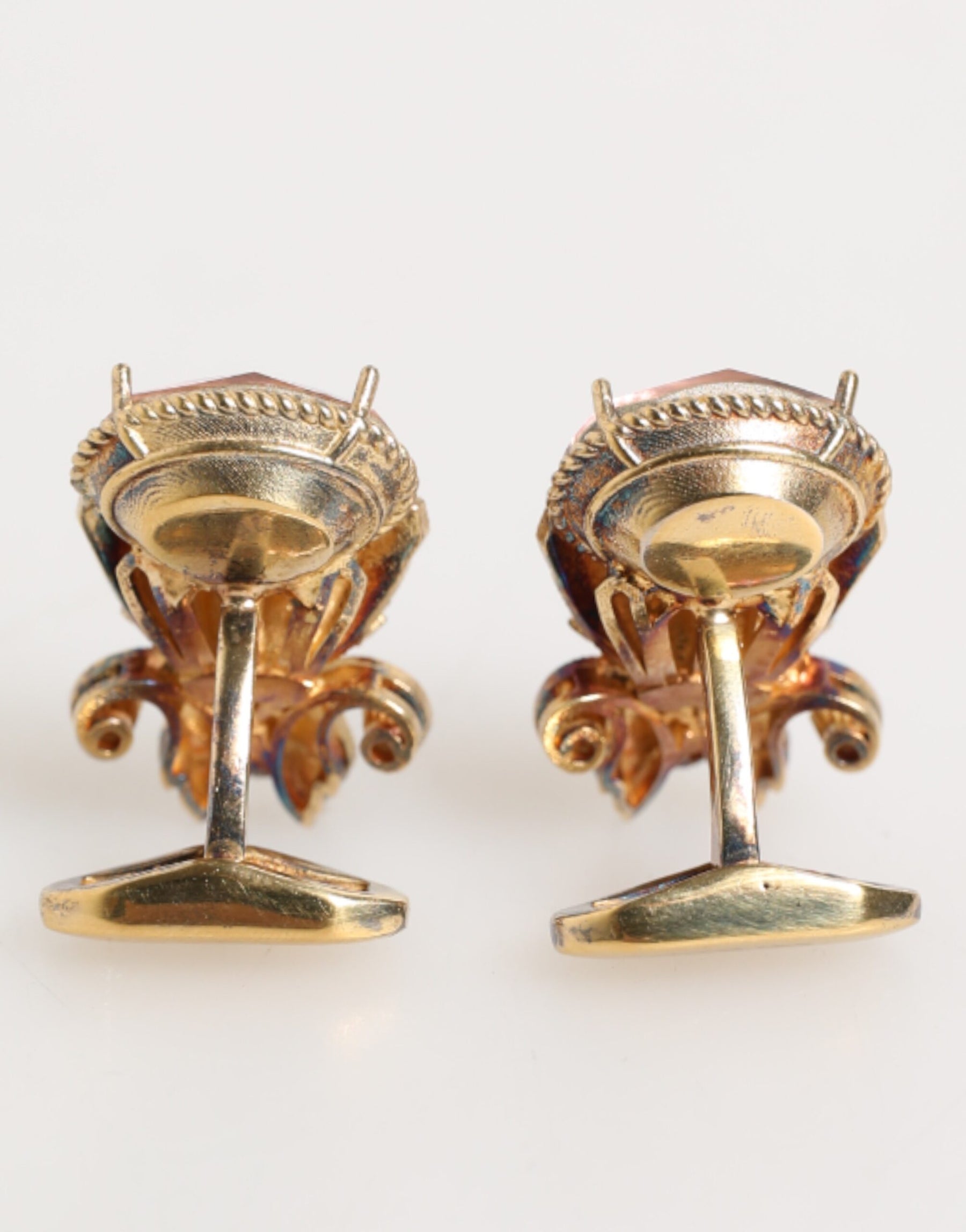 Dolce & Gabbana Gold Tone 925 Sterling Silver Crystal Accessory Cufflinks | Regal Royce