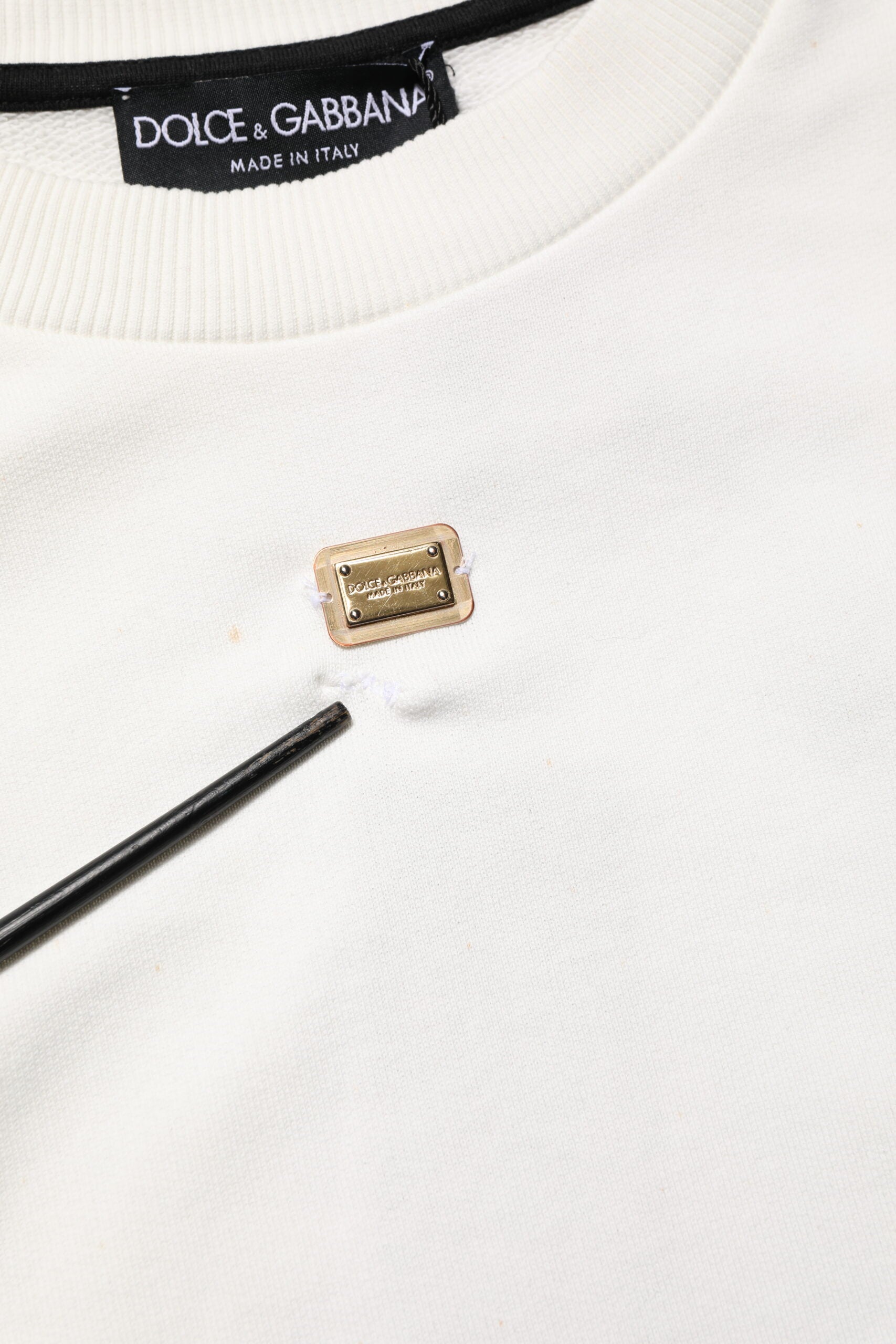 Dolce & Gabbana White DG Logo Crew Neck Sweatshirt Sweater | Regal Royce