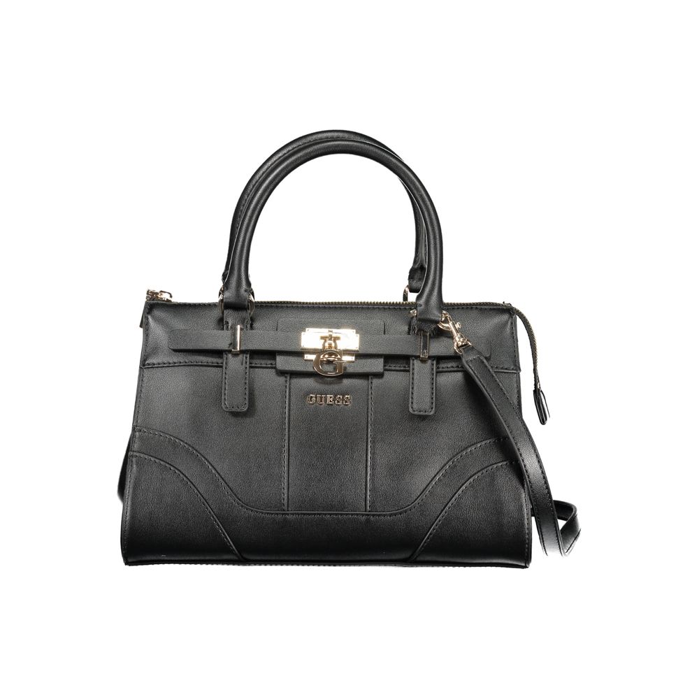 Guess Jeans Black Polyurethane Women Handbag | Regal Royce