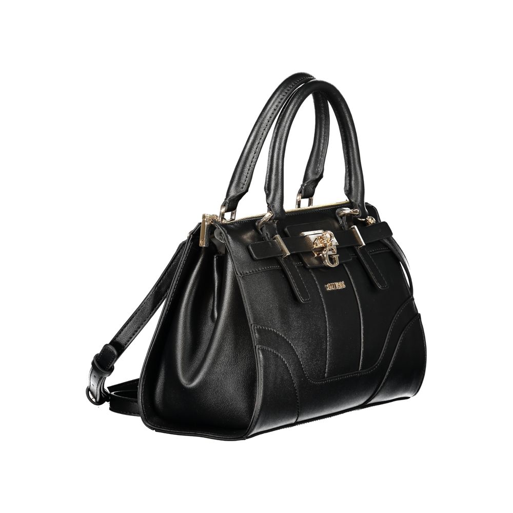 Guess Jeans Black Polyurethane Women Handbag | Regal Royce