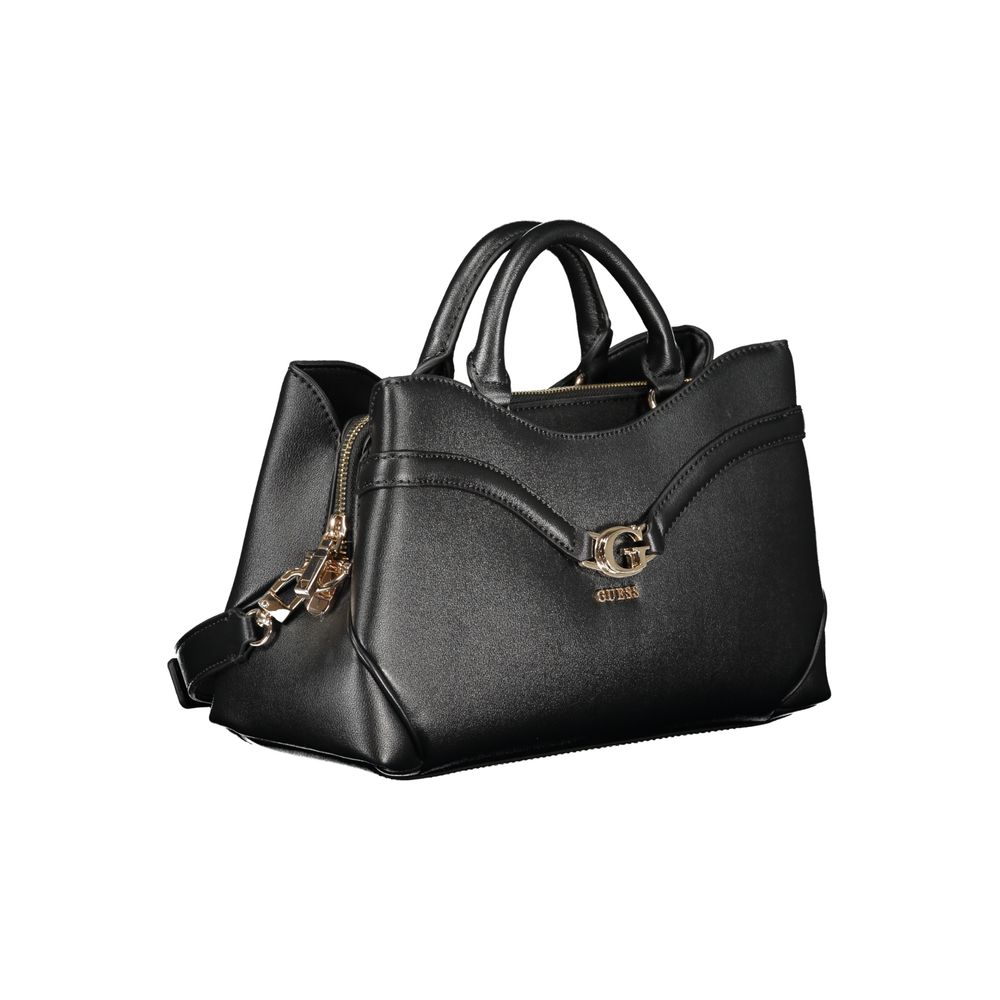 Guess Jeans Black Polyurethane Women's Handbag | Regal Royce