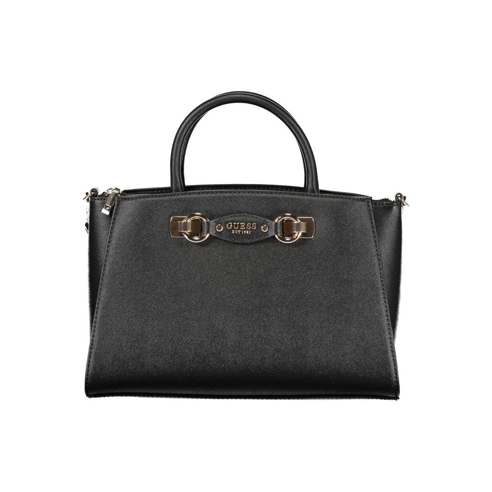 Guess Jeans Black Polyurethane Women Handbag | Regal Royce