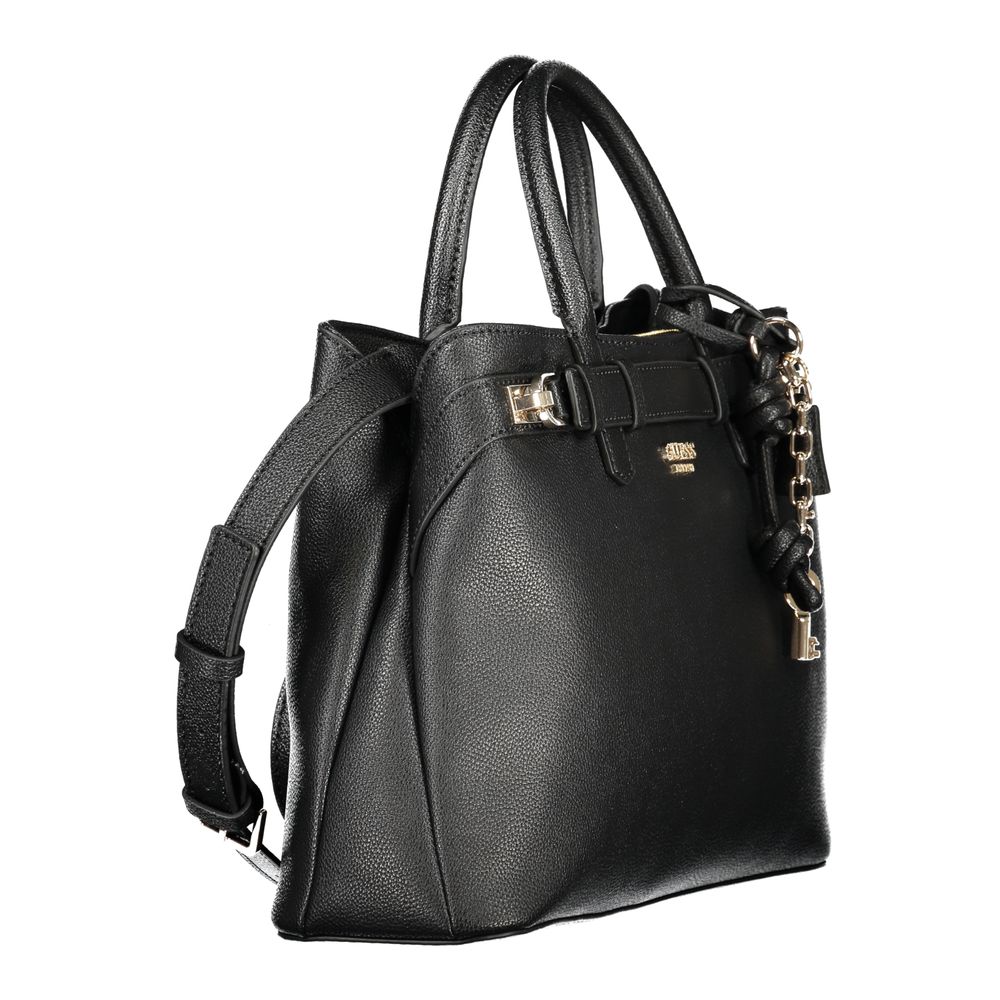 Guess Jeans Black Polyurethane Women Handbag | Regal Royce