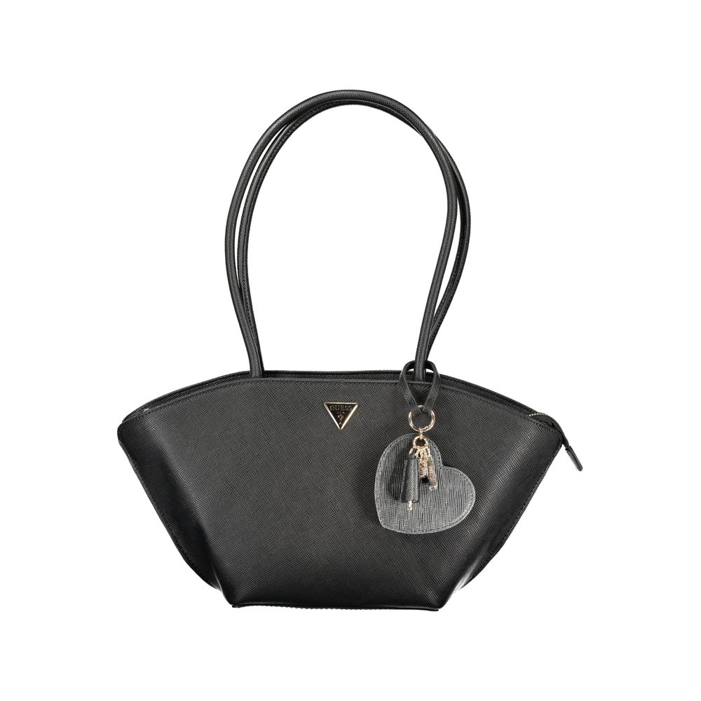Guess Jeans Black Polyurethane Women's Handbag | Regal Royce