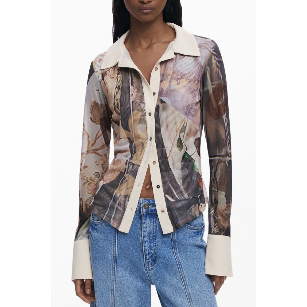 Desigual Beige Polyester Women Shirt | Regal Royce