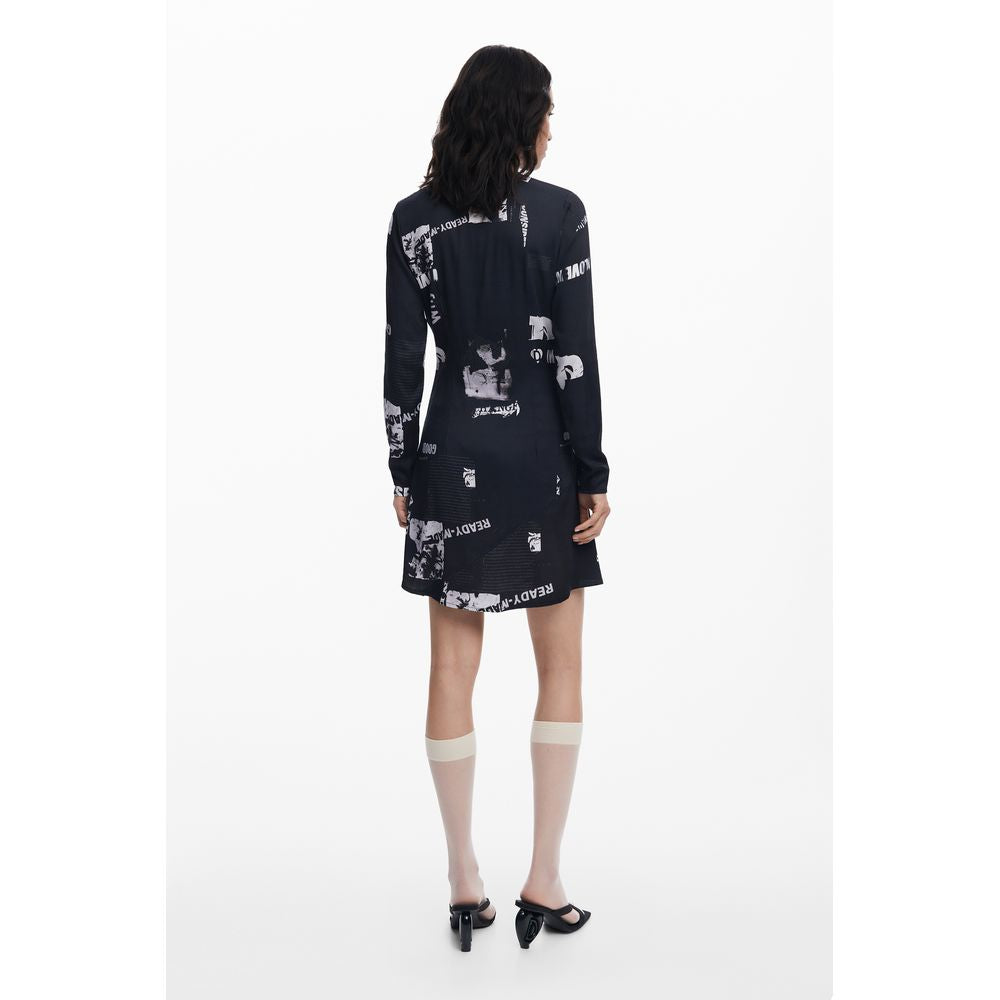 Desigual Nero Viscosa Women Dress | Regal Royce