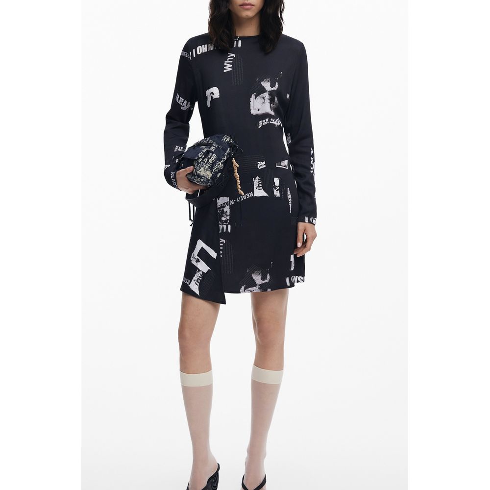 Desigual Nero Viscosa Women Dress | Regal Royce