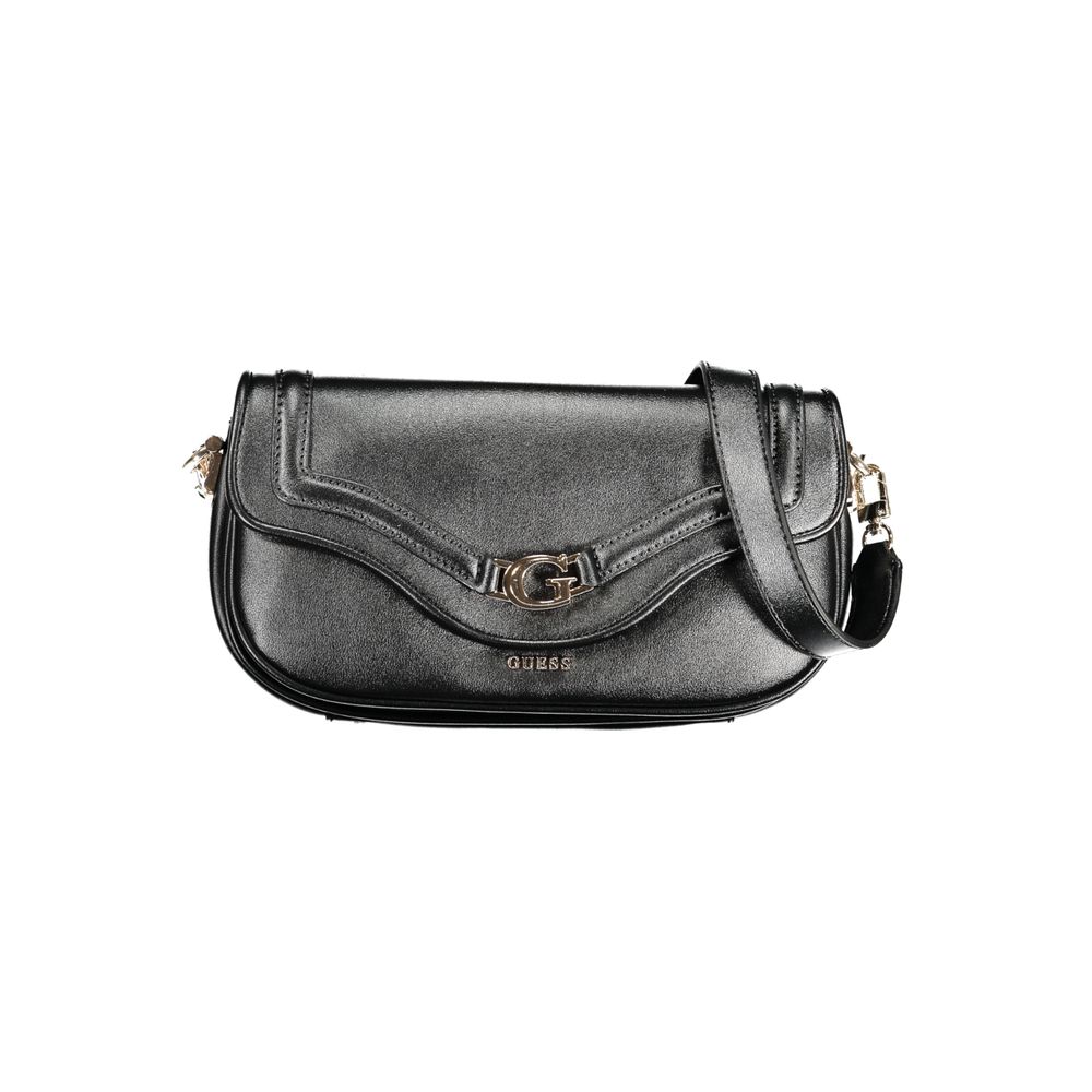 Guess Jeans Black Polyurethane Women Handbag | Regal Royce