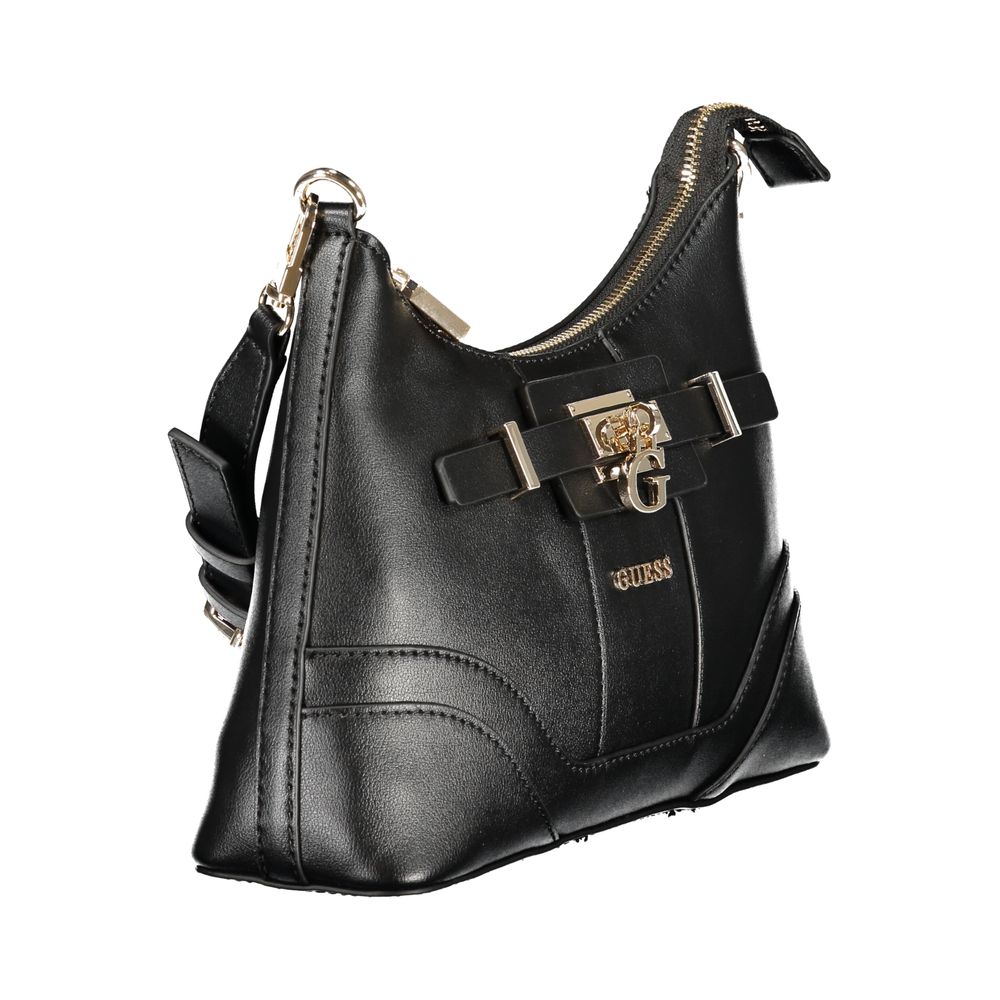 Guess Jeans Black Polyurethane Women Handbag | Regal Royce