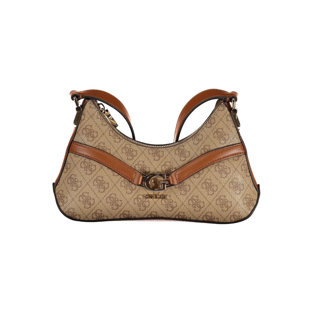 Guess Jeans Beige Polyurethane Women Shoulder Bag | Regal Royce