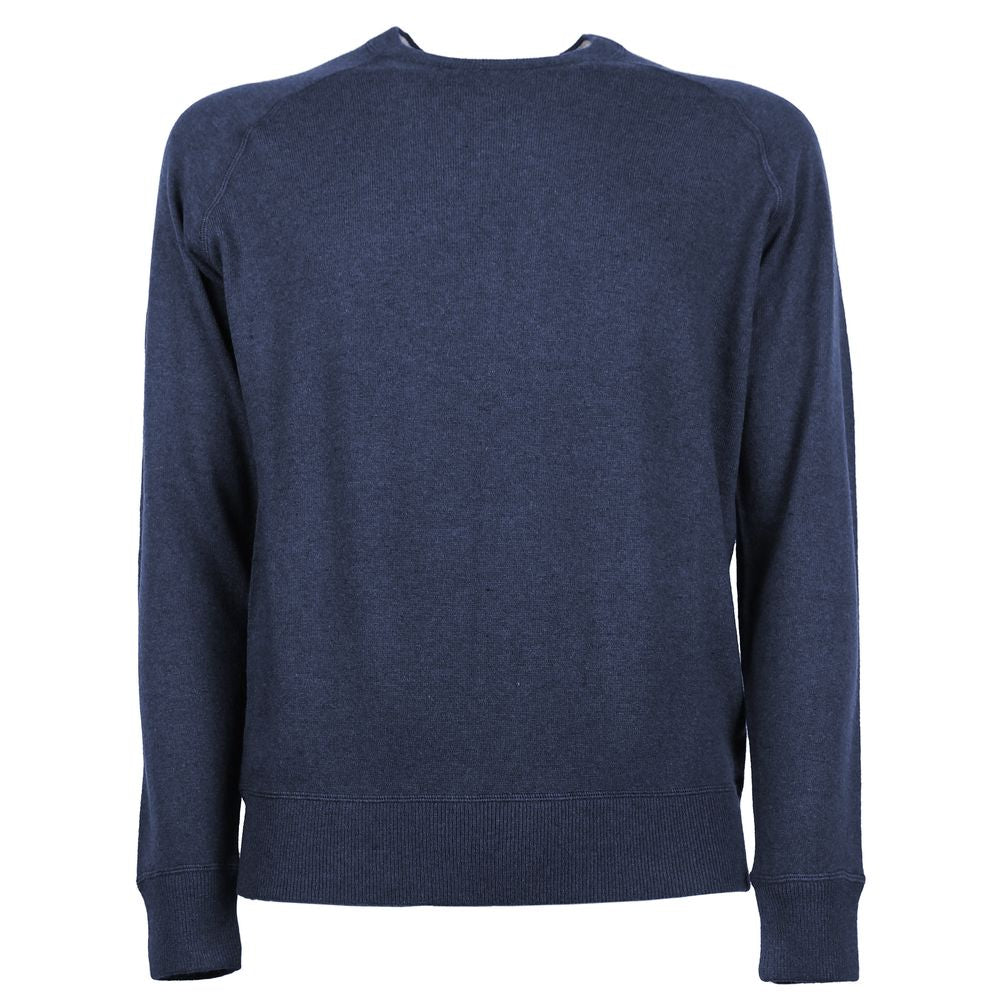 Emilio Romanelli Blue Cashmere Men Sweater