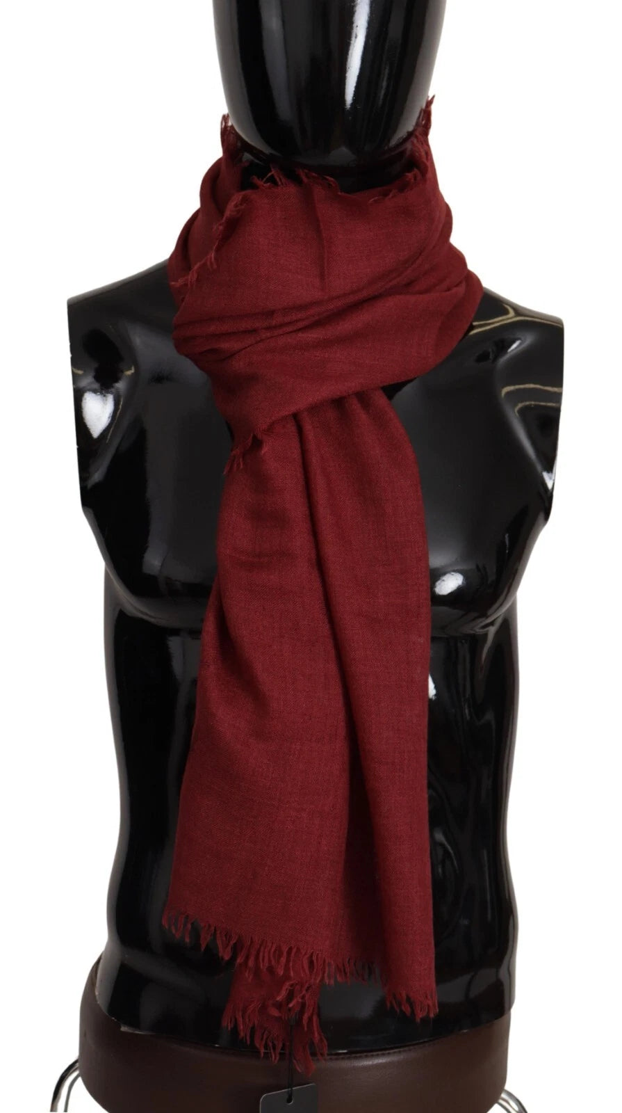 Dolce & Gabbana Red DG Crown Cashmere Silk Shawl Fringe Wrap Scarf | Regal Royce