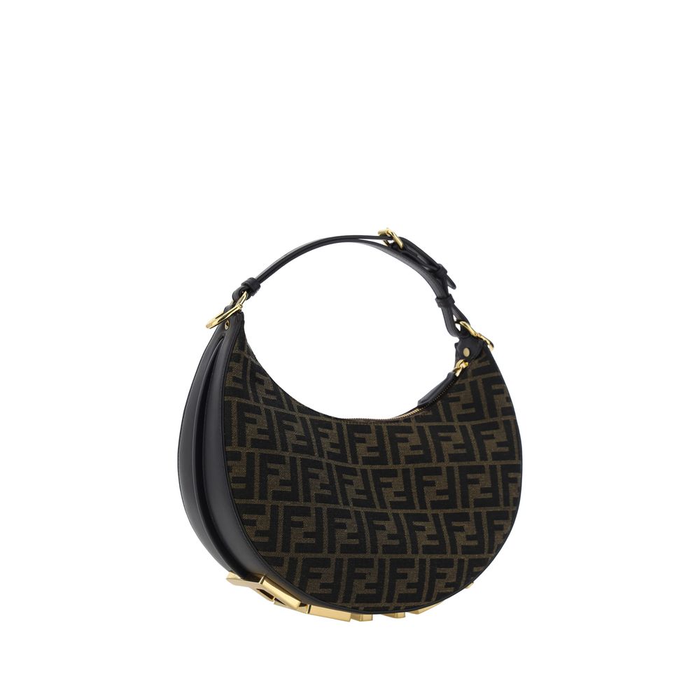 Fendi Brown Fabric Shoulder Bag