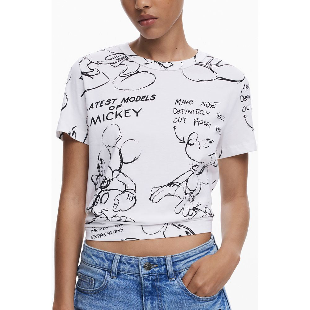 Desigual Bianco Cotton Women T-Shirt | Regal Royce