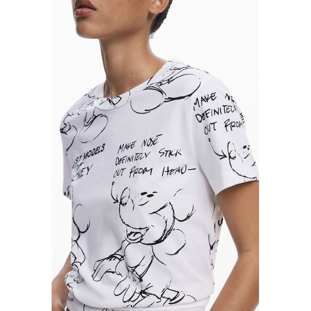 Desigual Bianco Cotton Women T-Shirt | Regal Royce