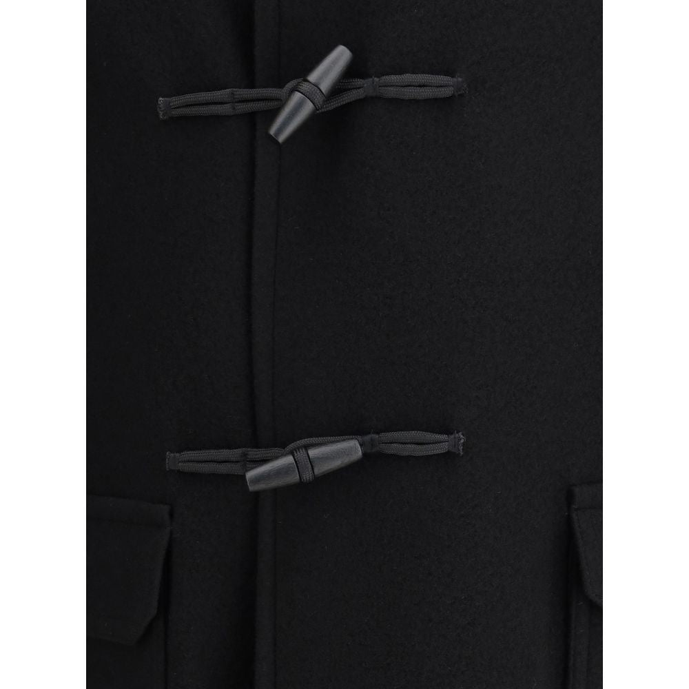 Tagliatore Black Fleece Wool Coat