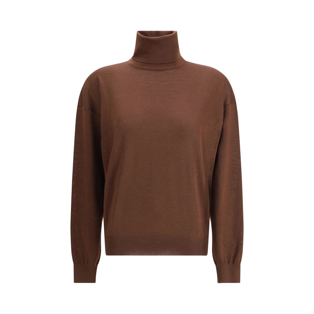 Saint Laurent Brown Cashmere Turtleneck | Regal Royce