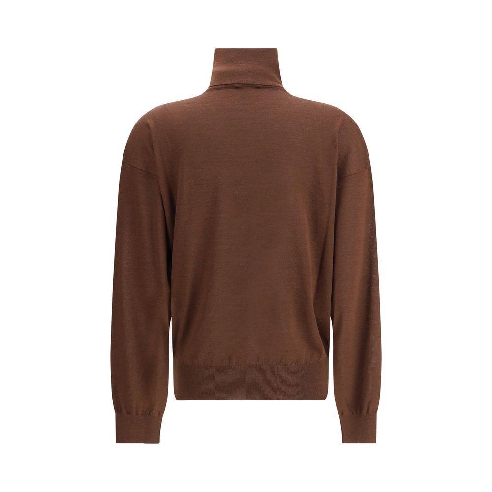 Saint Laurent Brown Cashmere Turtleneck | Regal Royce
