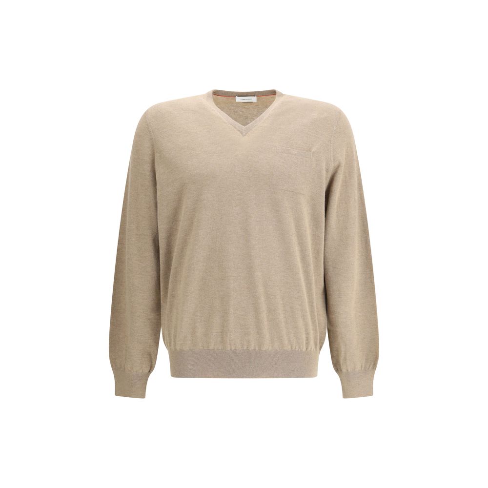 Ferragamo Beige Fleece Wool Sweatshirt | Regal Royce