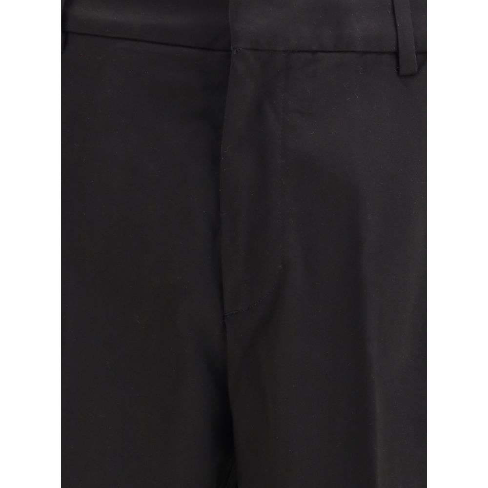 Cruna Black Cotton Casual Pants | Regal Royce