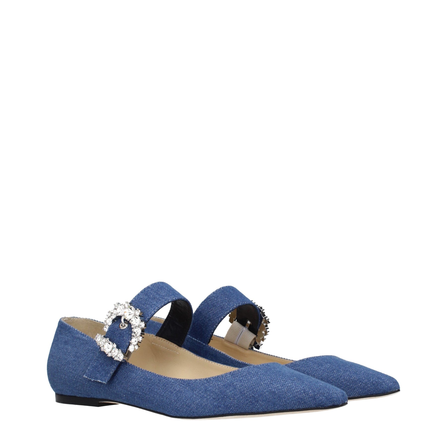 Jimmy Choo Blue Fabric Ballet Flats | Regal Royce