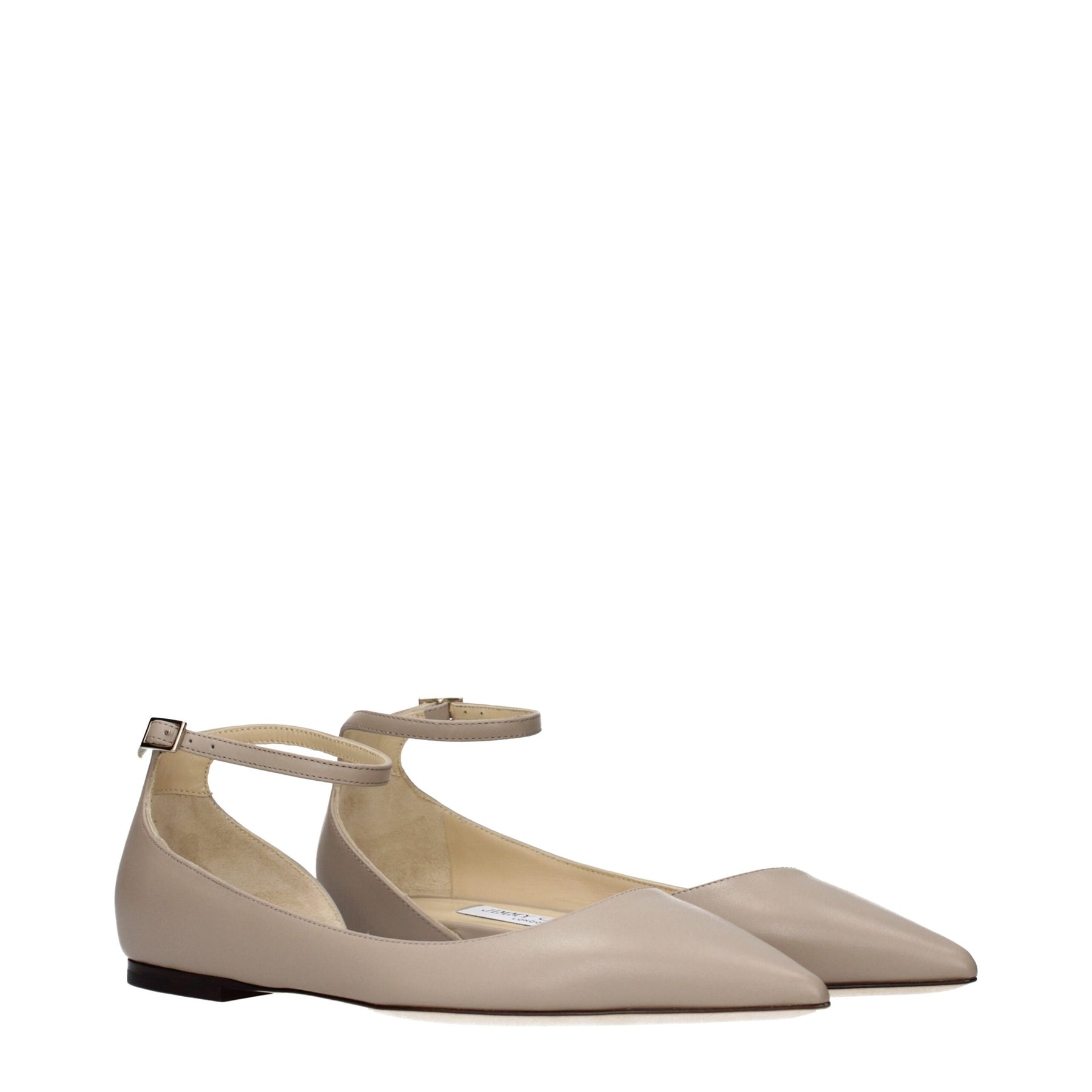 Jimmy Choo Gray Leather Ballet Flats | Regal Royce