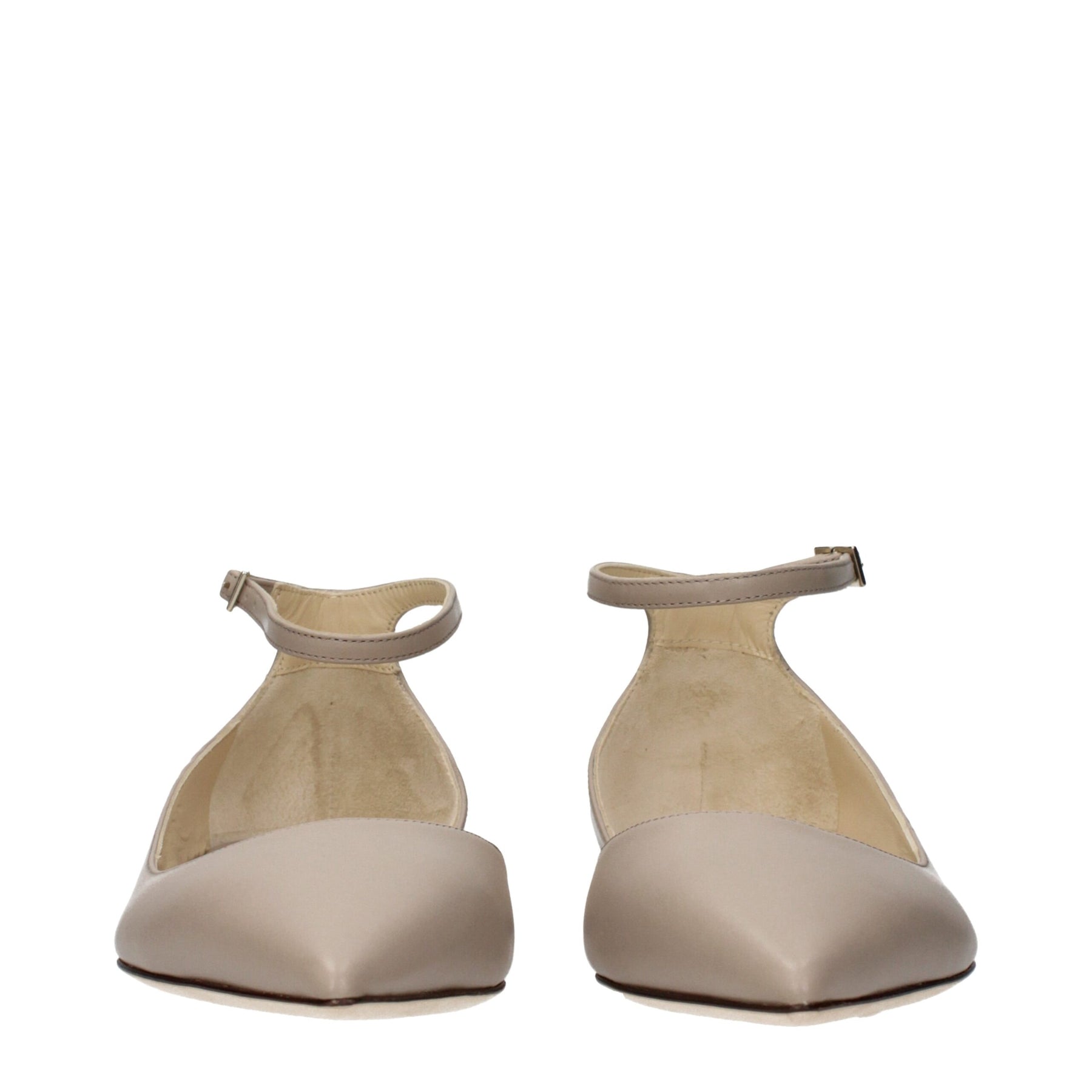 Jimmy Choo Gray Leather Ballet Flats | Regal Royce