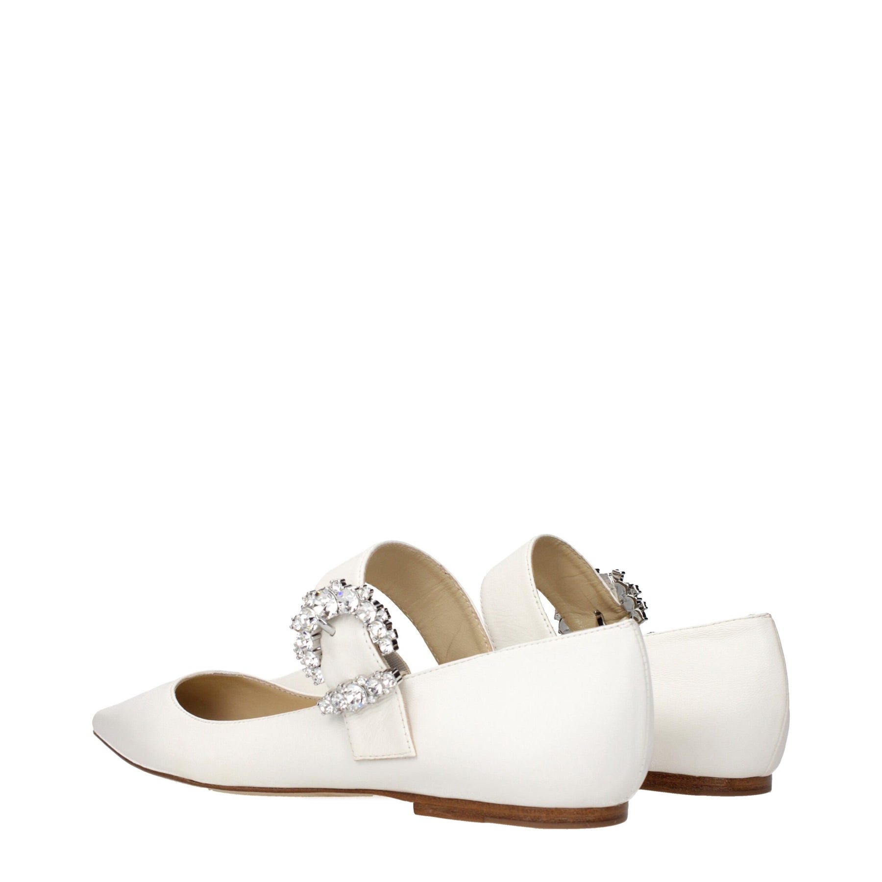 Jimmy Choo White Leather Ballet Flats | Regal Royce