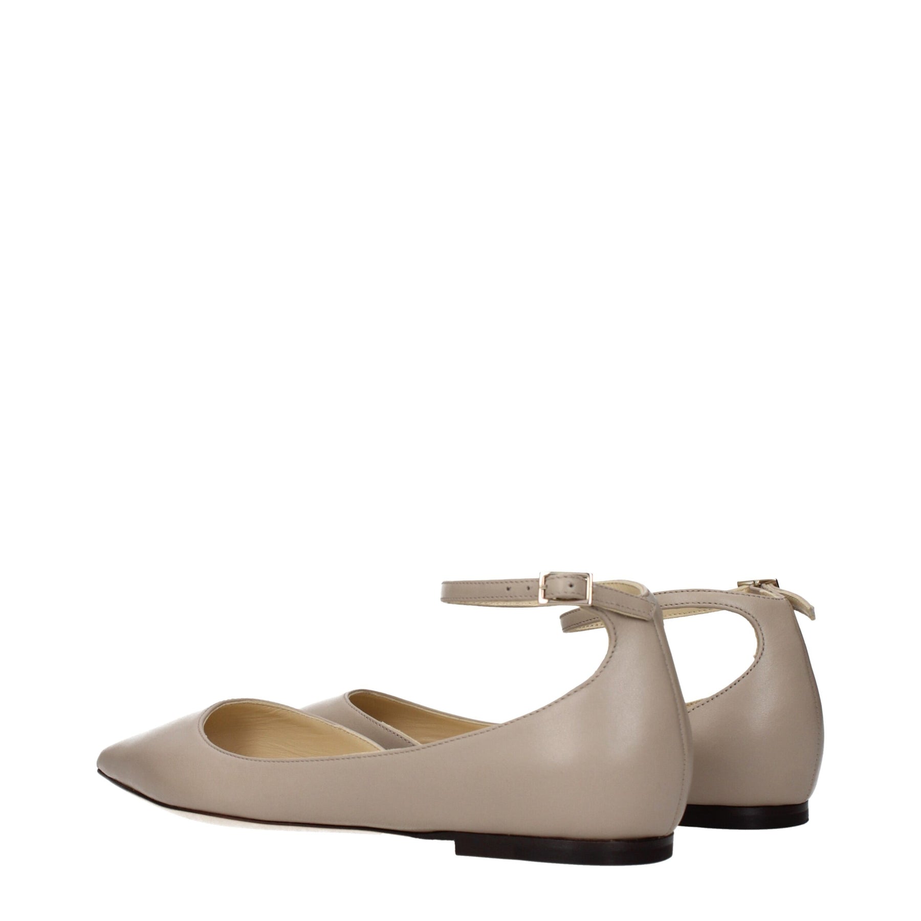 Jimmy Choo Gray Leather Ballet Flats | Regal Royce
