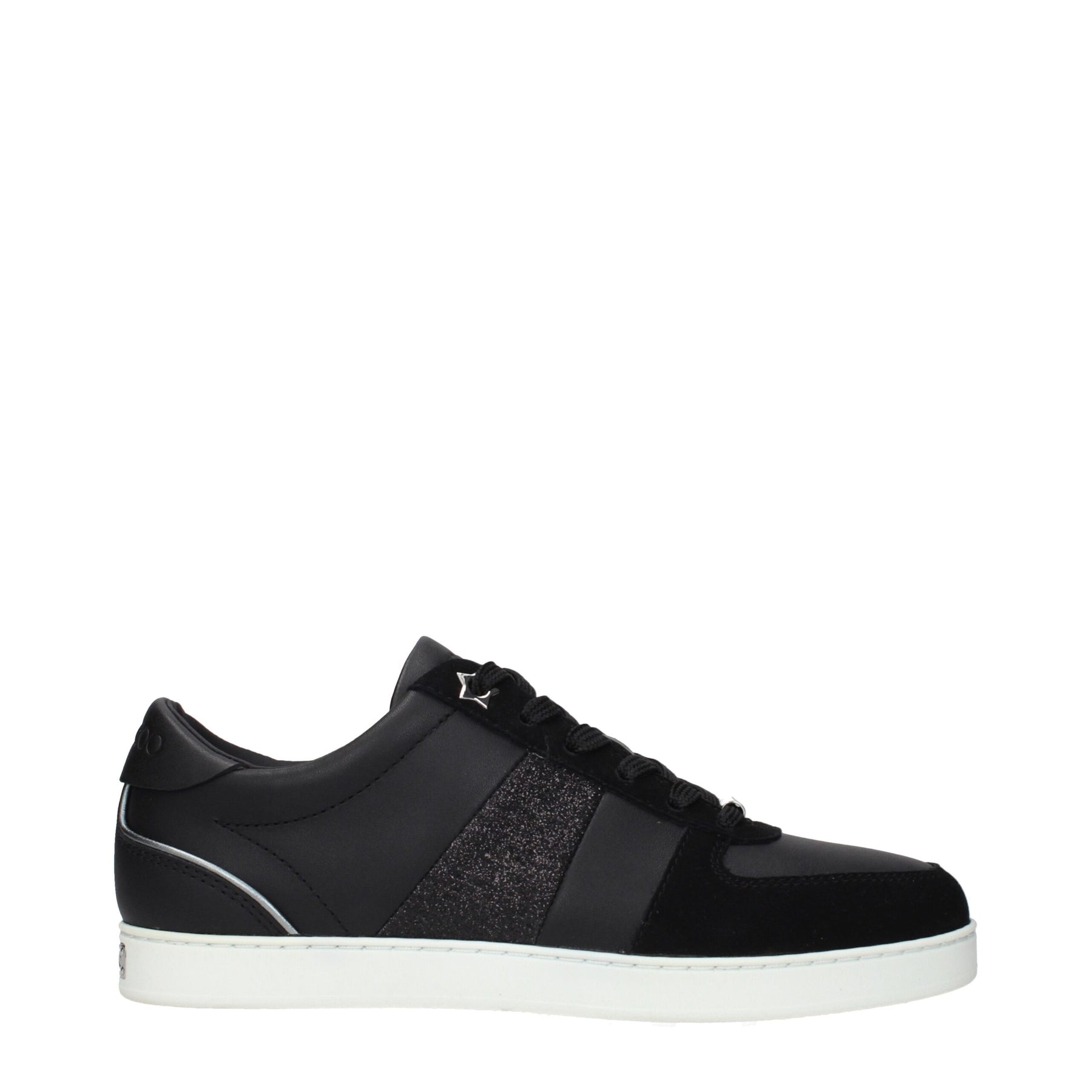 Jimmy Choo Black Leather Low Top Sneakers | Regal Royce