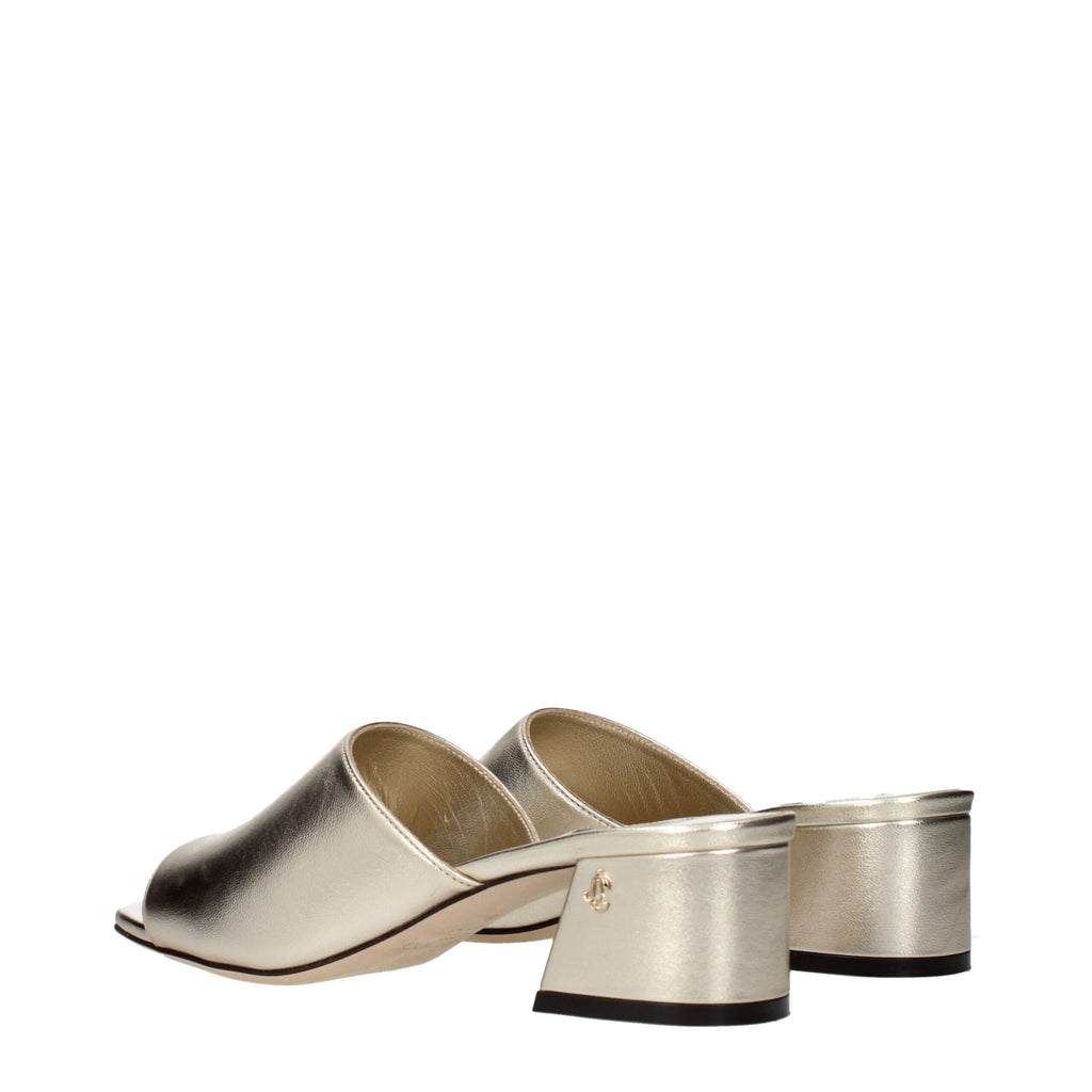 Jimmy Choo Gold Leather Platform Sandals