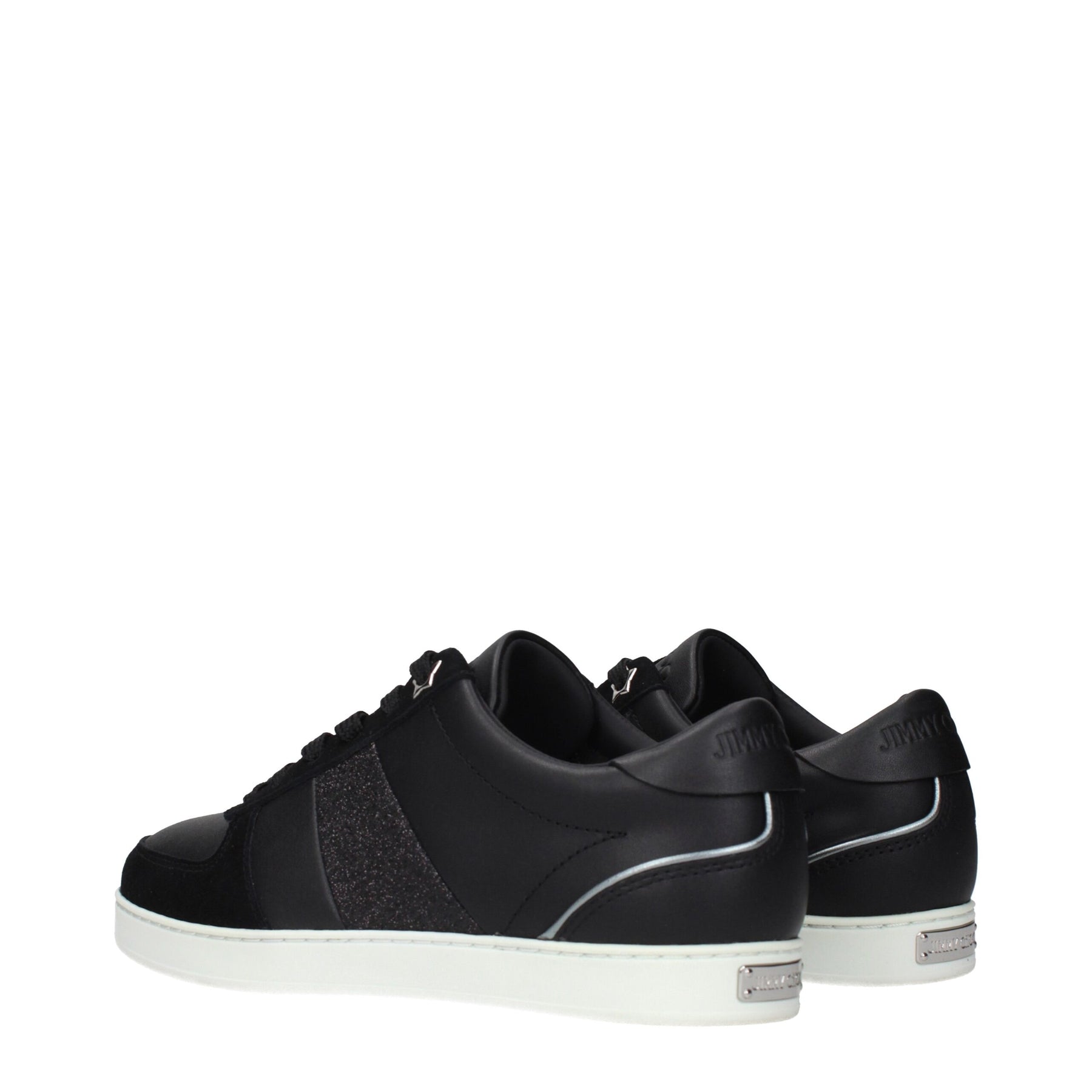 Jimmy Choo Black Leather Low Top Sneakers | Regal Royce
