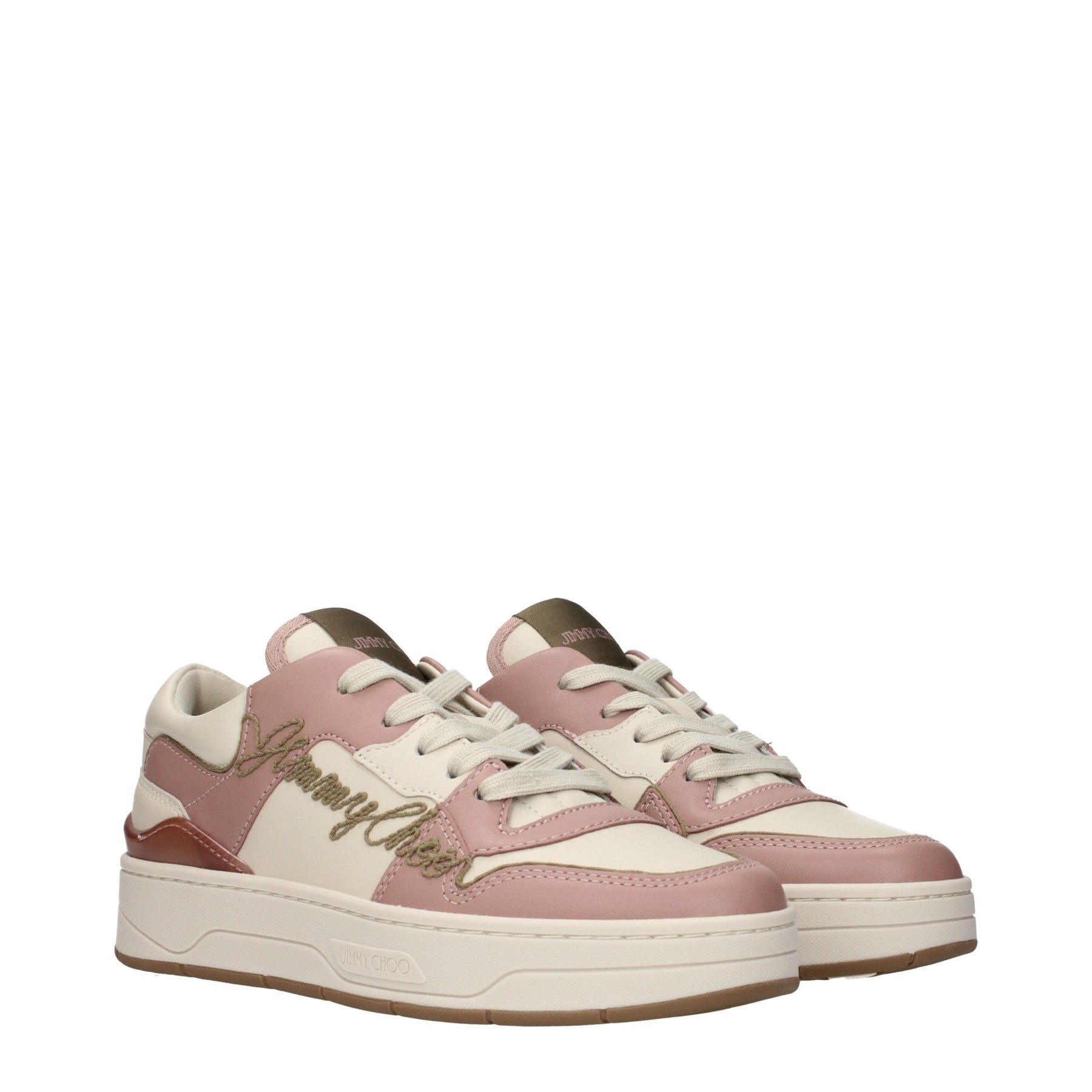 Jimmy Choo Pink Leather Low Top Sneakers | Regal Royce