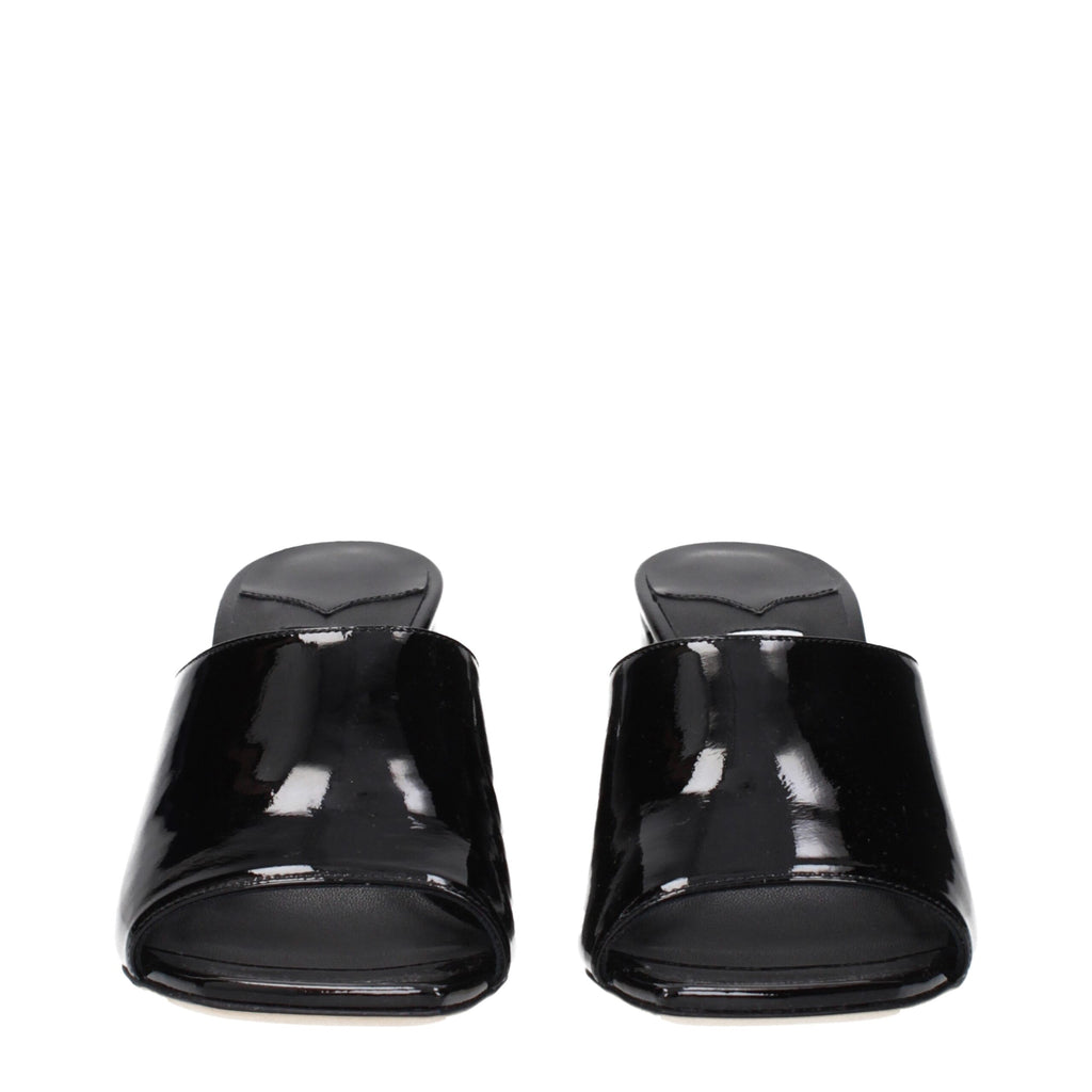 Jimmy Choo Black Leather Platform Sandals