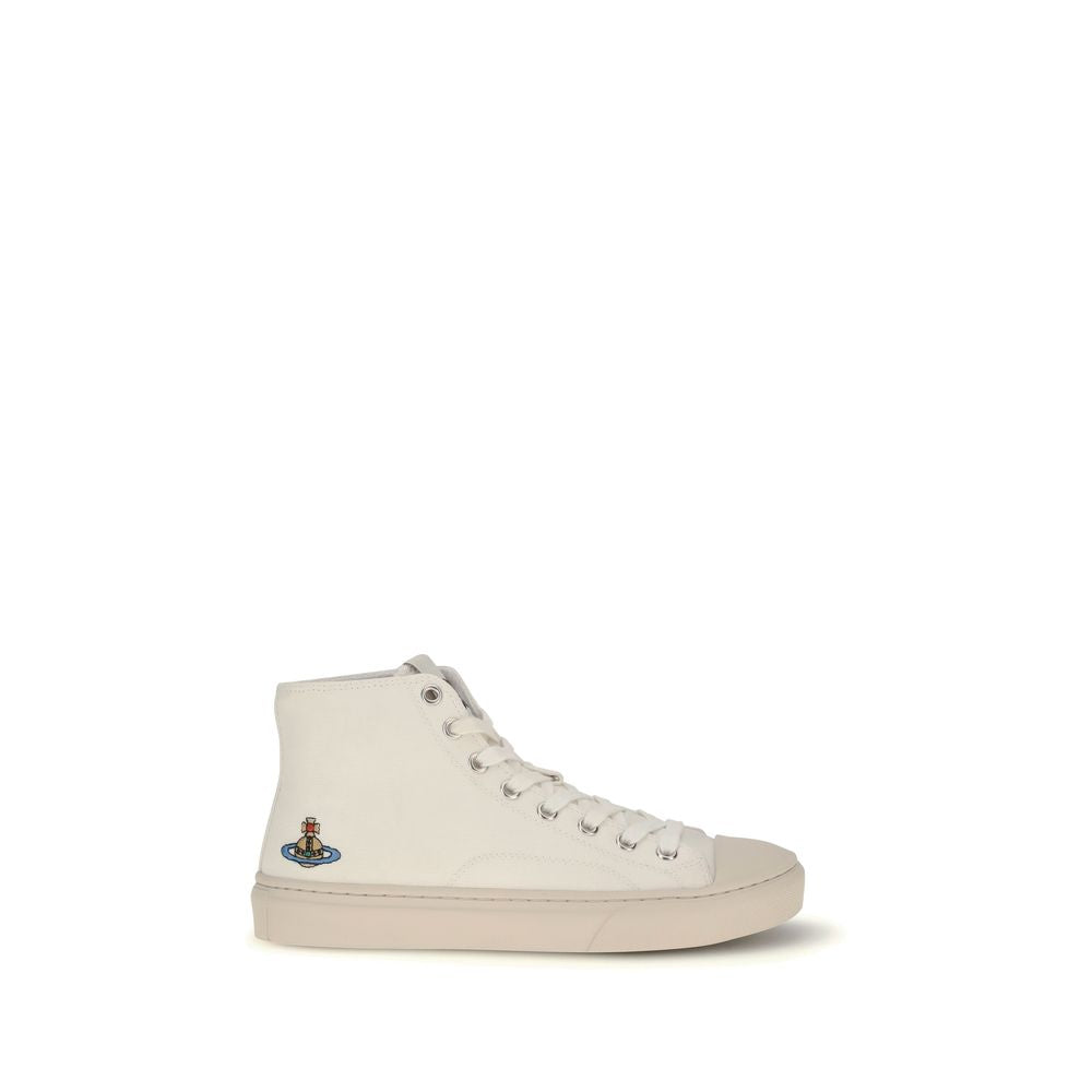 Vivienne Westwood White Cotton High Top Sneakers | Regal Royce