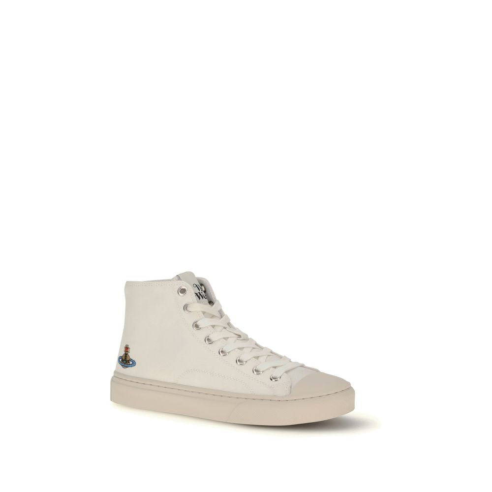 Vivienne Westwood White Cotton High Top Sneakers | Regal Royce
