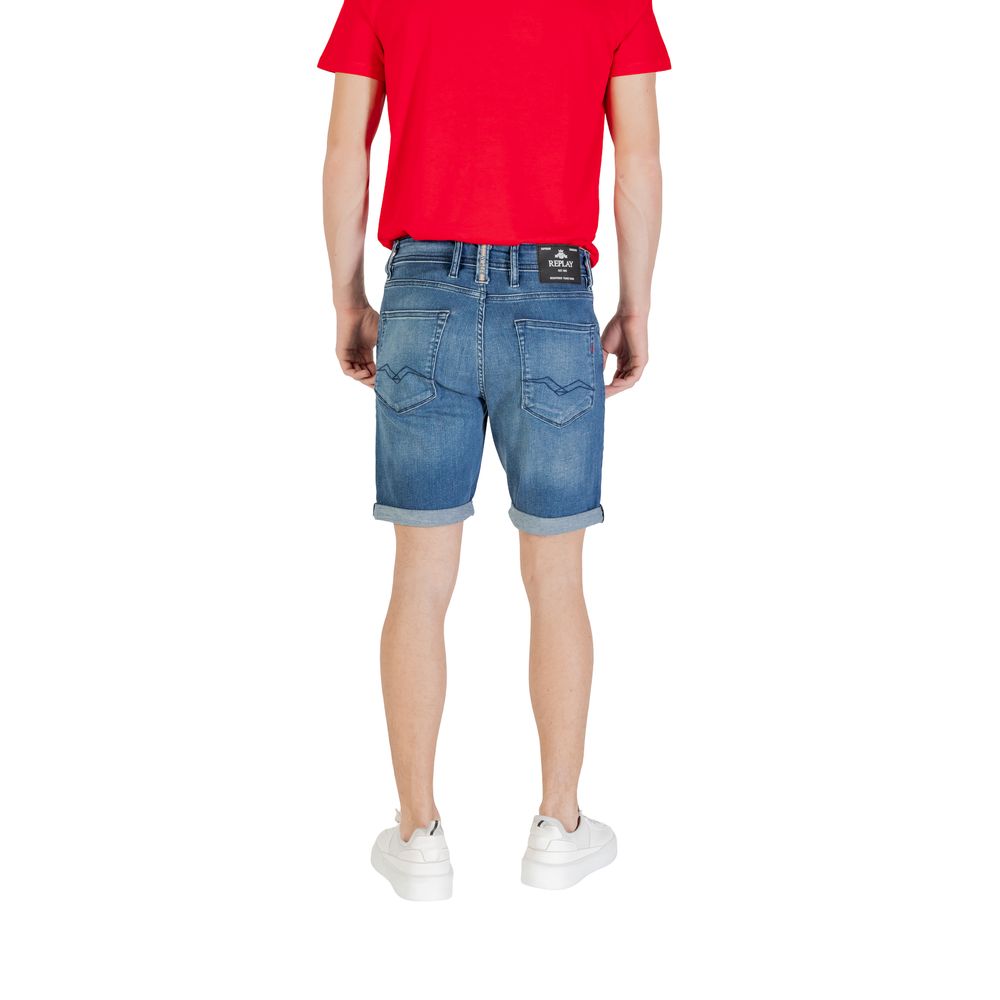 Replay Blue Cotton Bermuda Shorts | Regal Royce