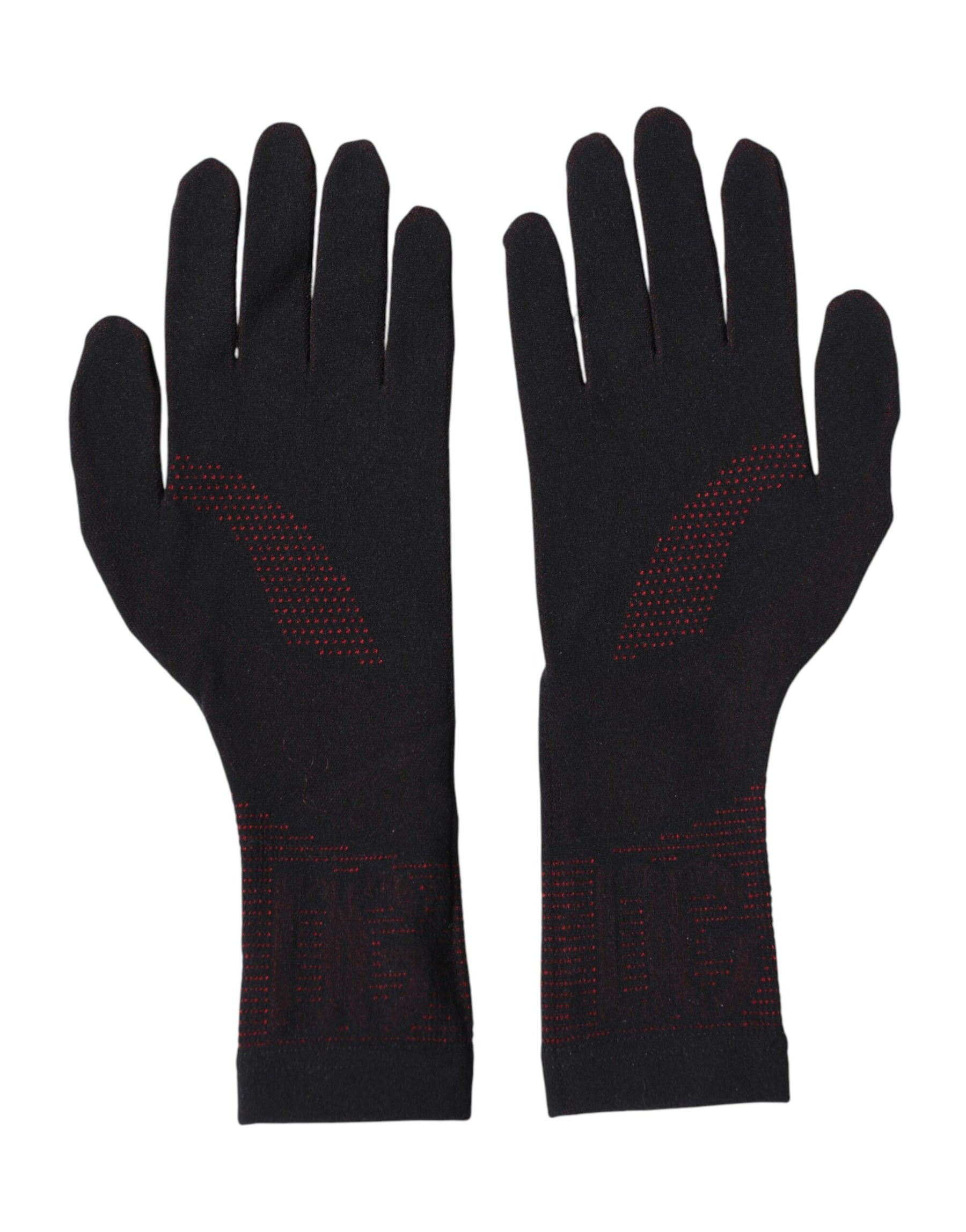 Dolce & Gabbana Black DG Logo Cotton Hands Mitten Men Gloves | Regal Royce