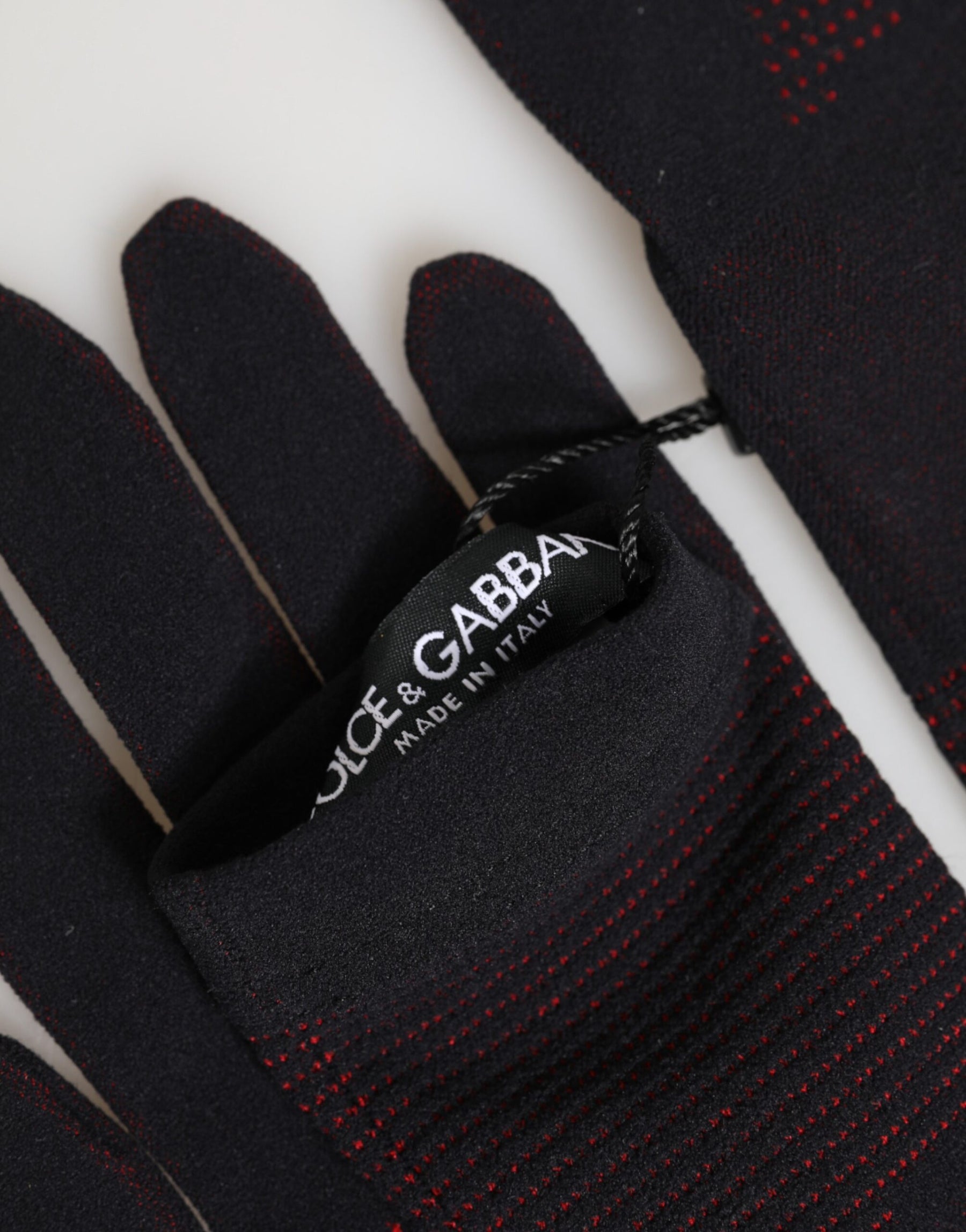 Dolce & Gabbana Black DG Logo Cotton Hands Mitten Men Gloves | Regal Royce