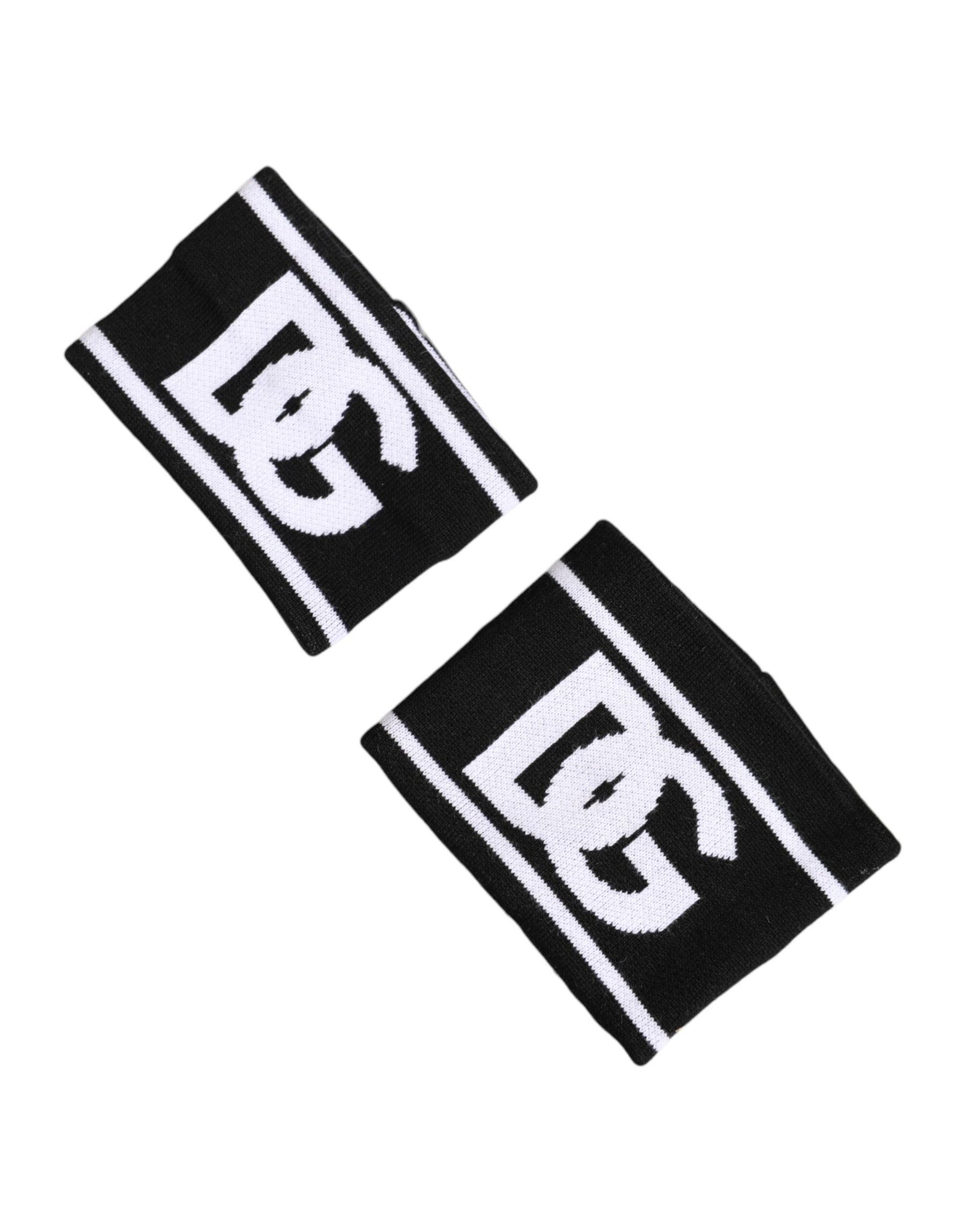 Dolce & Gabbana Black White DG Logo Cotton 1 Pair One Wristband | Regal Royce