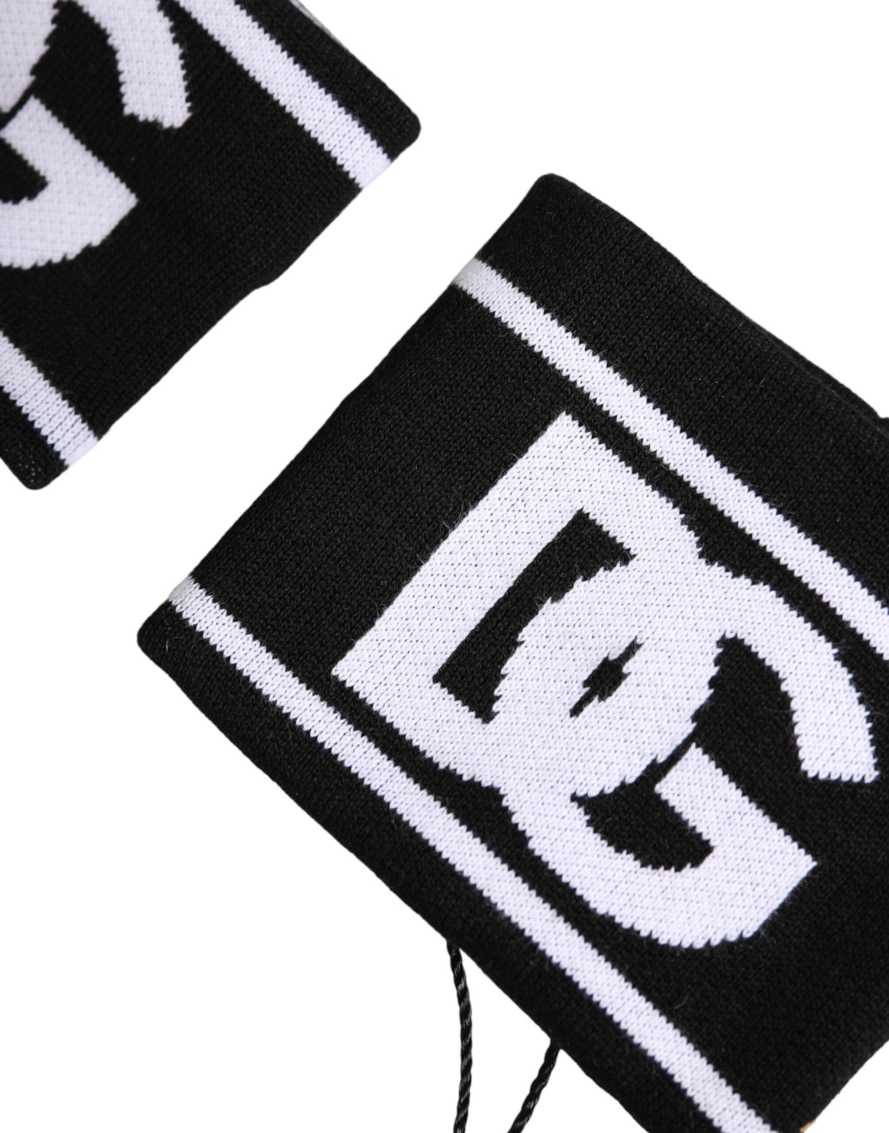 Dolce & Gabbana Black White DG Logo Cotton 1 Pair One Wristband | Regal Royce