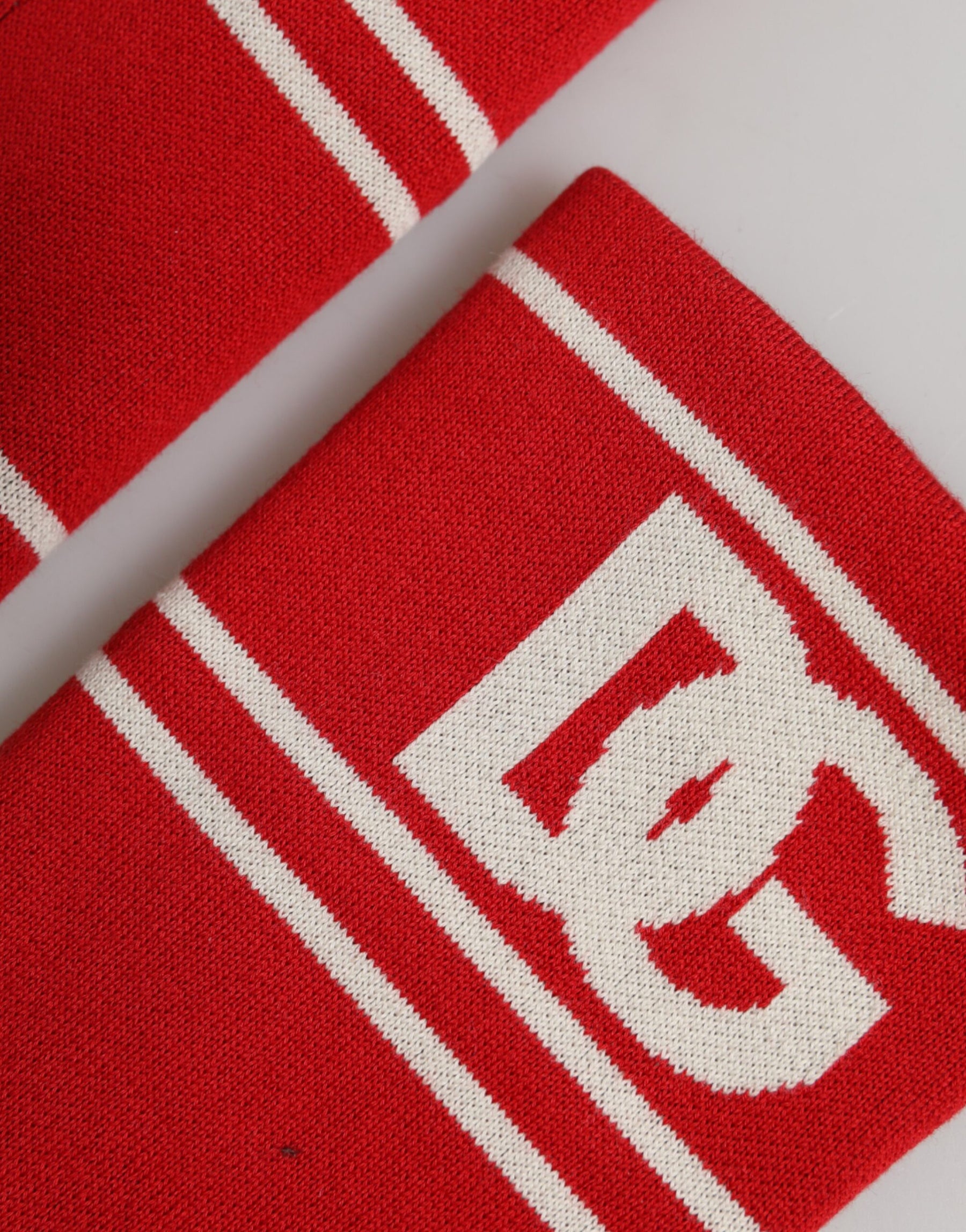 Dolce & Gabbana Red White DG Logo Cotton 1 Pair One SIze Wristband | Regal Royce