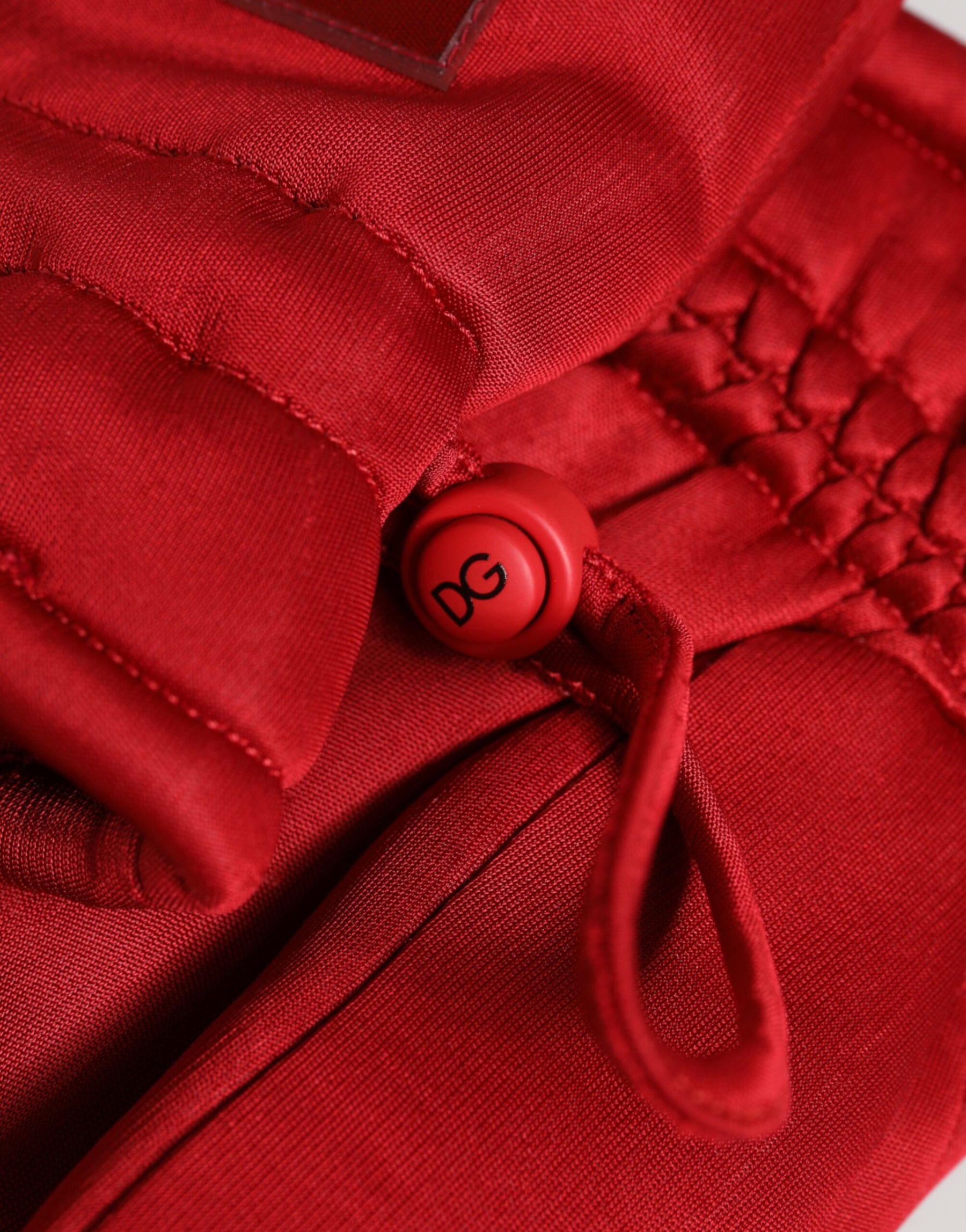 Dolce & Gabbana Red Viscose Motorcycle Biker Mitten Gloves | Regal Royce