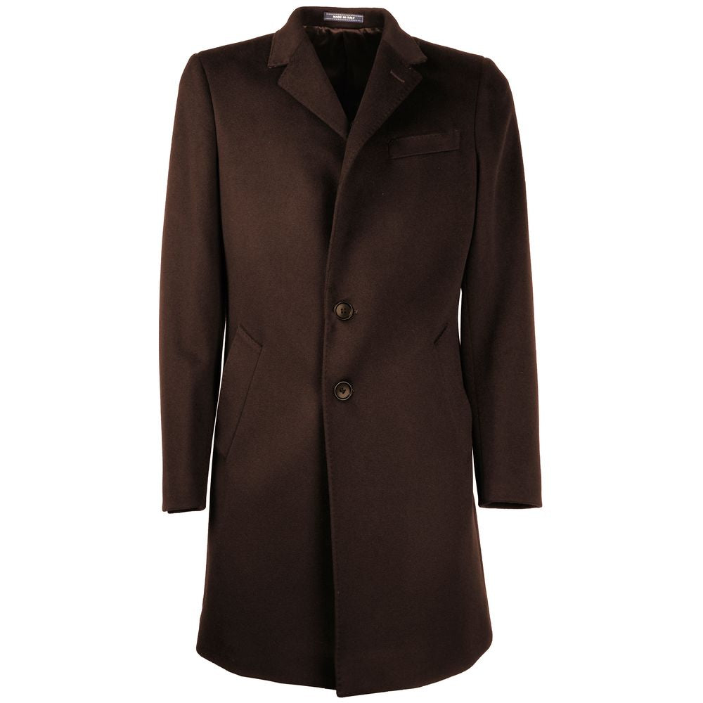 Made in Italy Dark Brown Wool Men's Coat