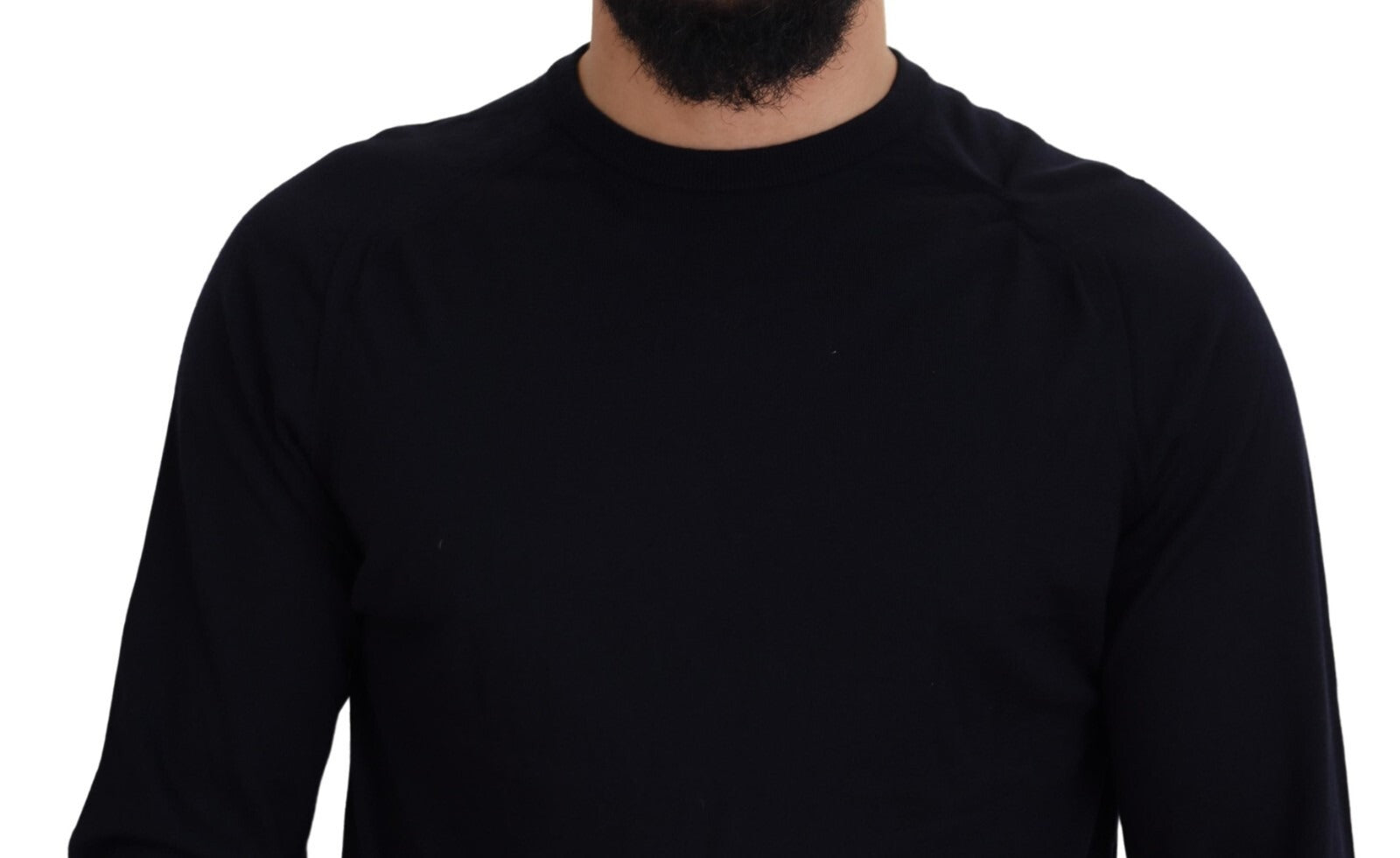 Alpha Studio Black Wool Crewneck Pullover Sweatshirt Sweater | Regal Royce