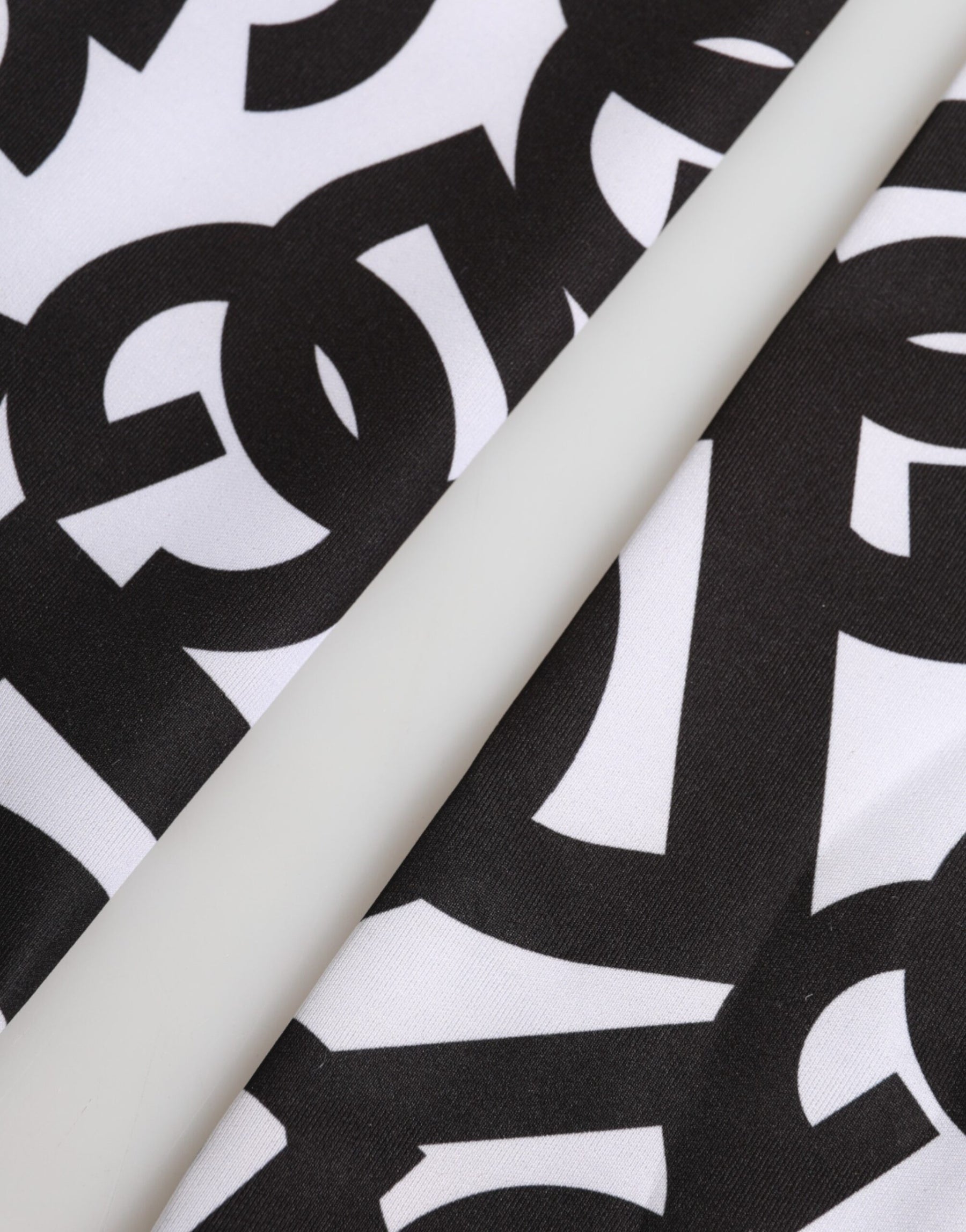 Dolce & Gabbana Black White DG Logo Elbow Length Mitten Gloves | Regal Royce