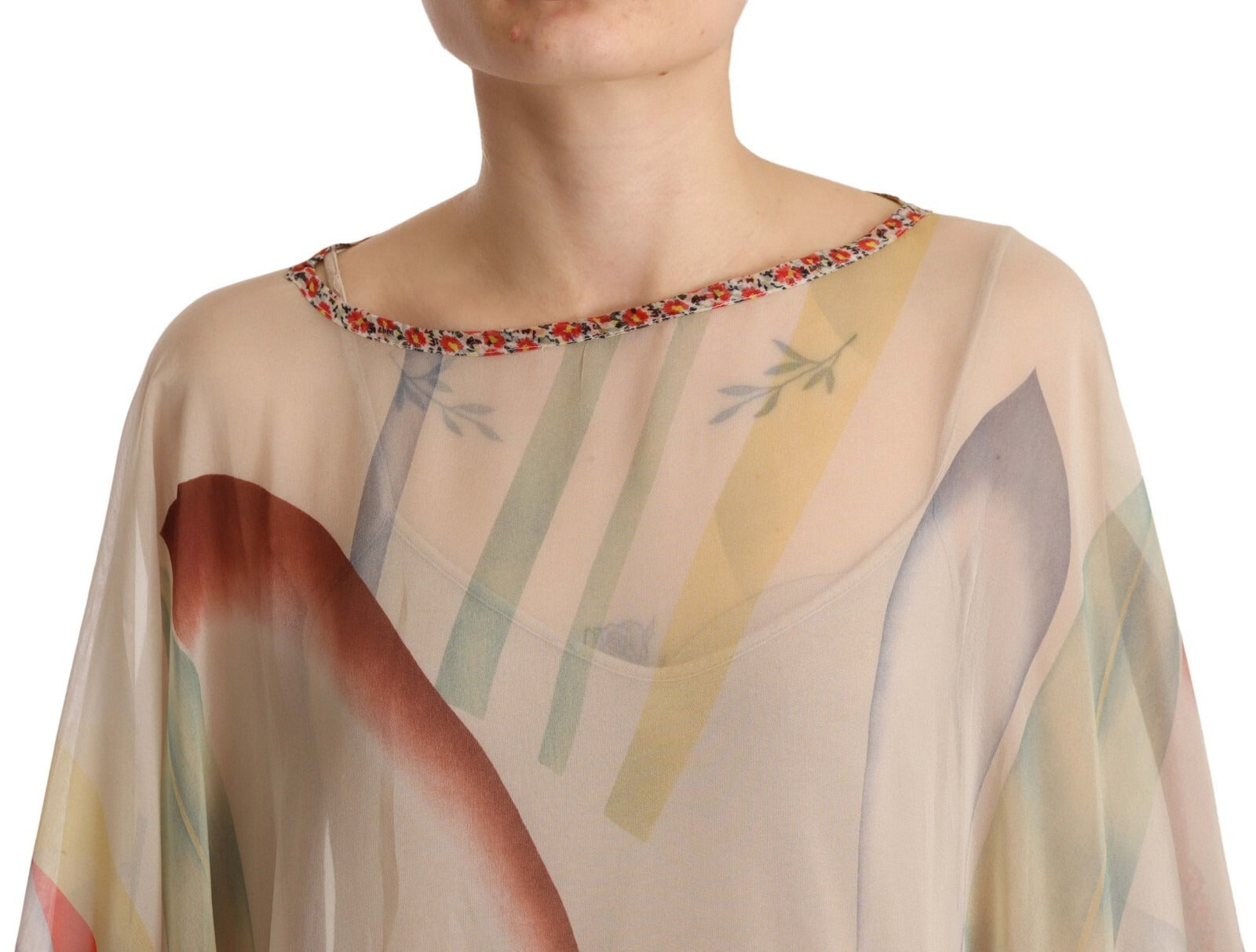 Etro Silk Multicolor Printed Poncho Long Sleeves Women Blouse Top | Regal Royce