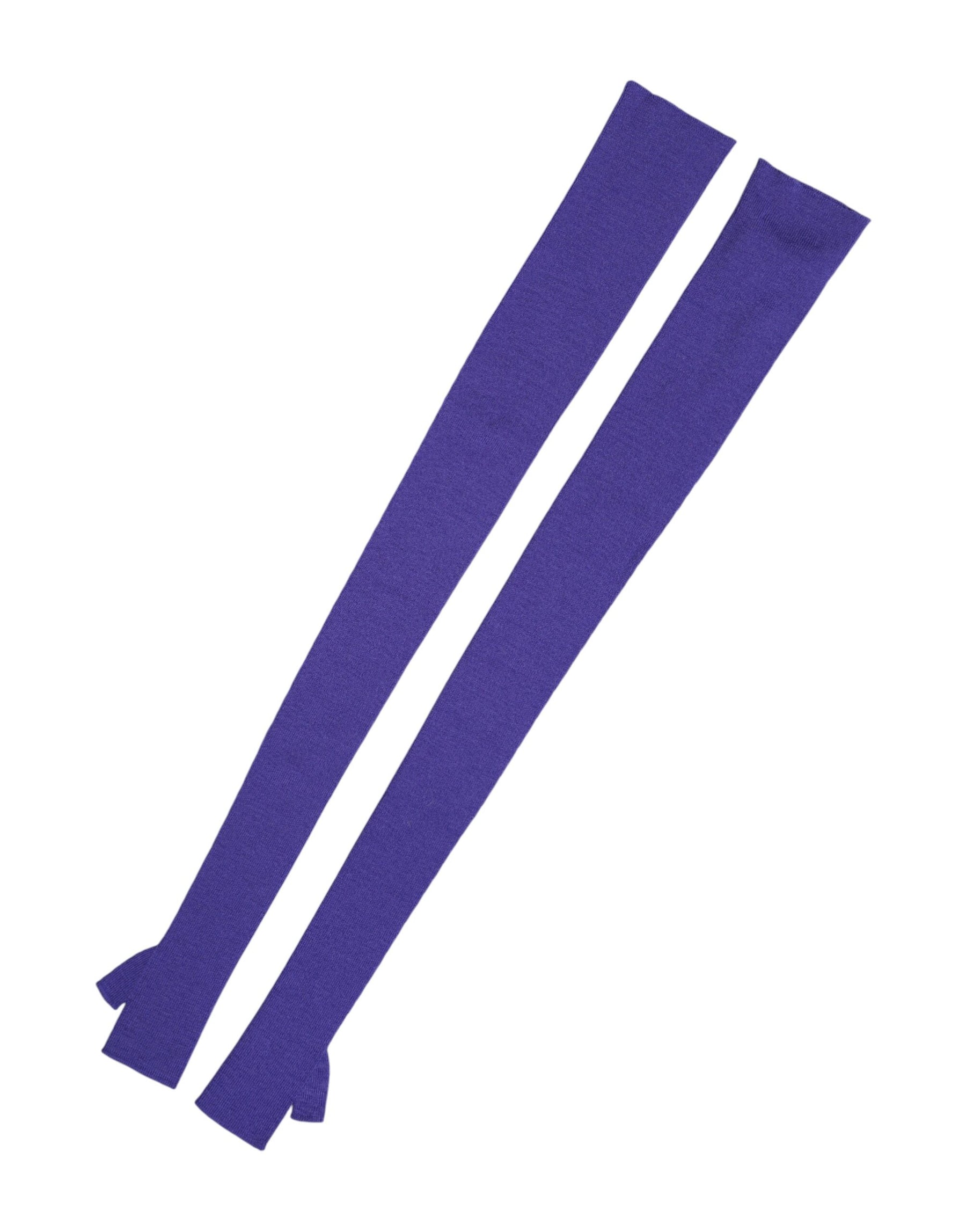 Dolce & Gabbana Violet Wool Fingerless Elbow Length Mitten Gloves | Regal Royce